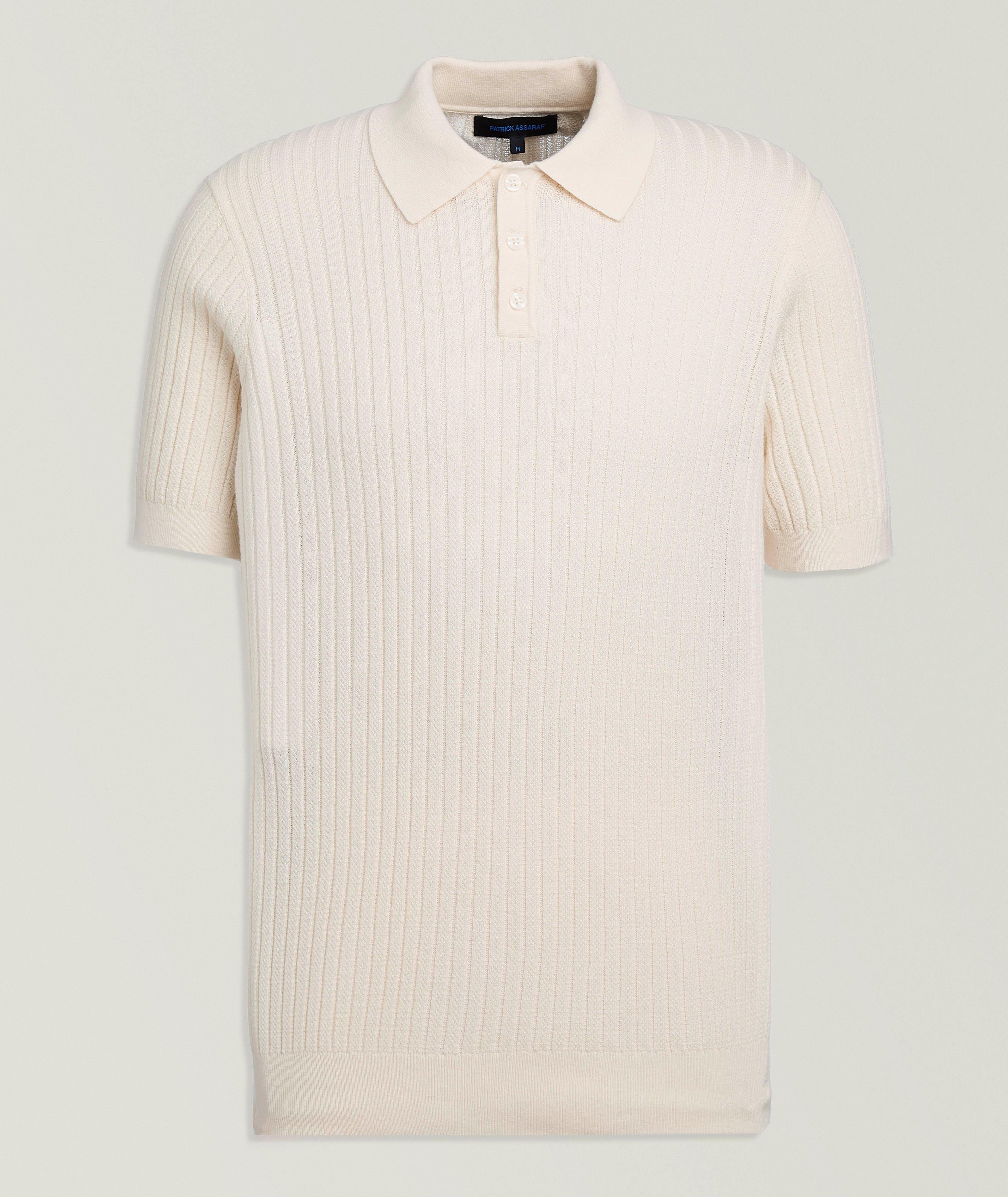 Patrick Assaraf Drop Needle Knit Polo