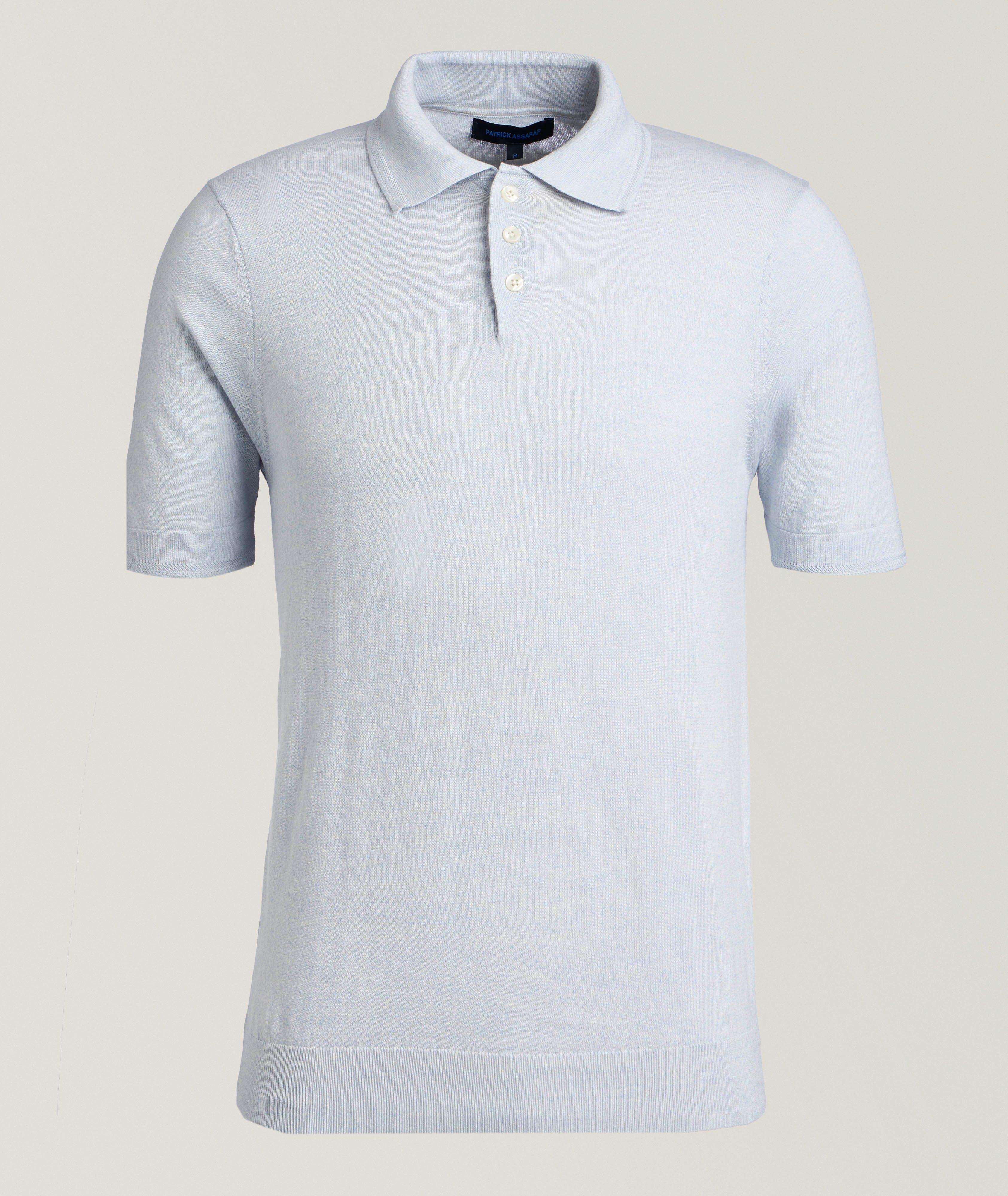 Patrick Assaraf Cotton, Cupro & Merino Wool Polo 