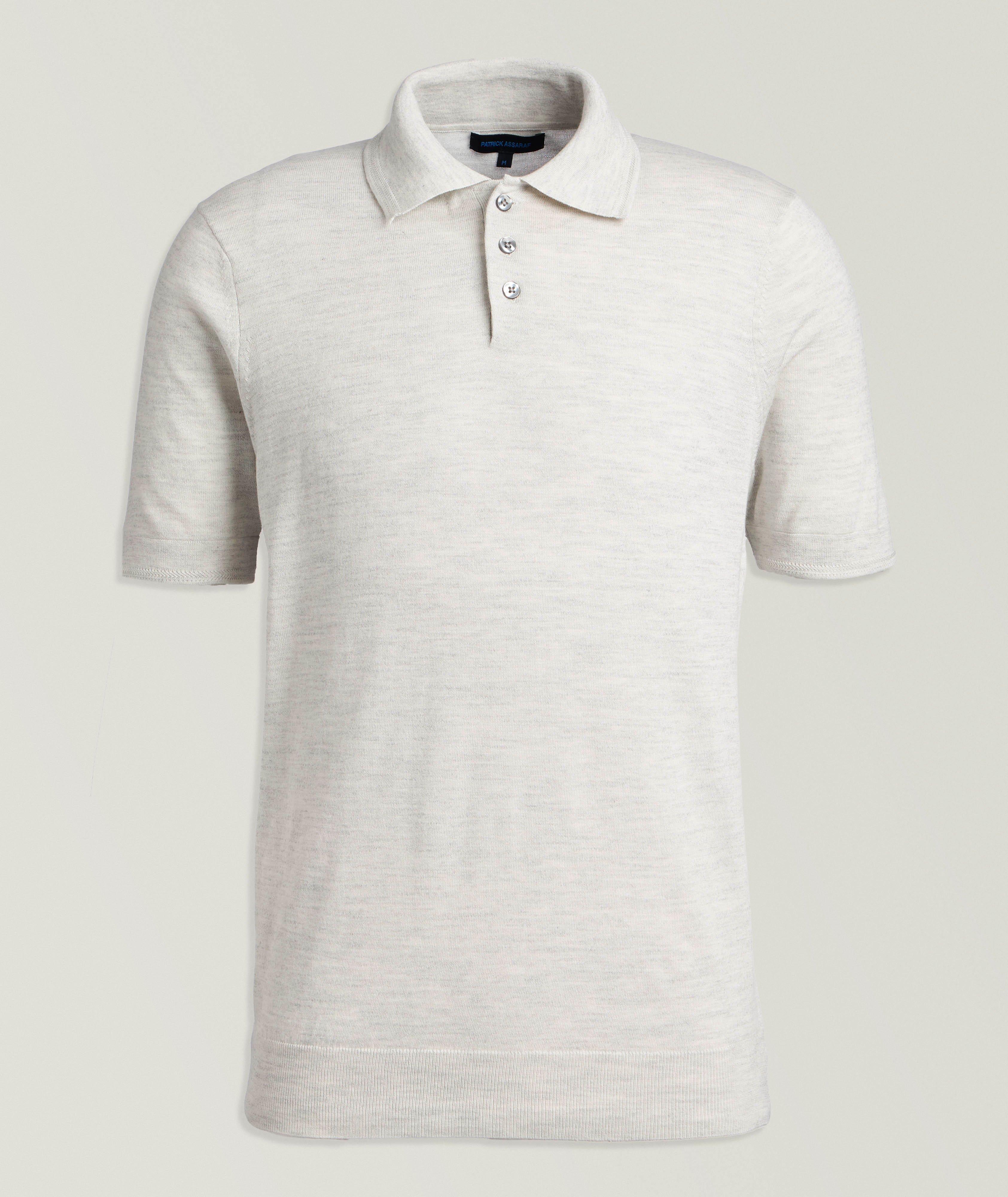 Patrick Assaraf Cotton, Cupro & Merino Wool Polo 