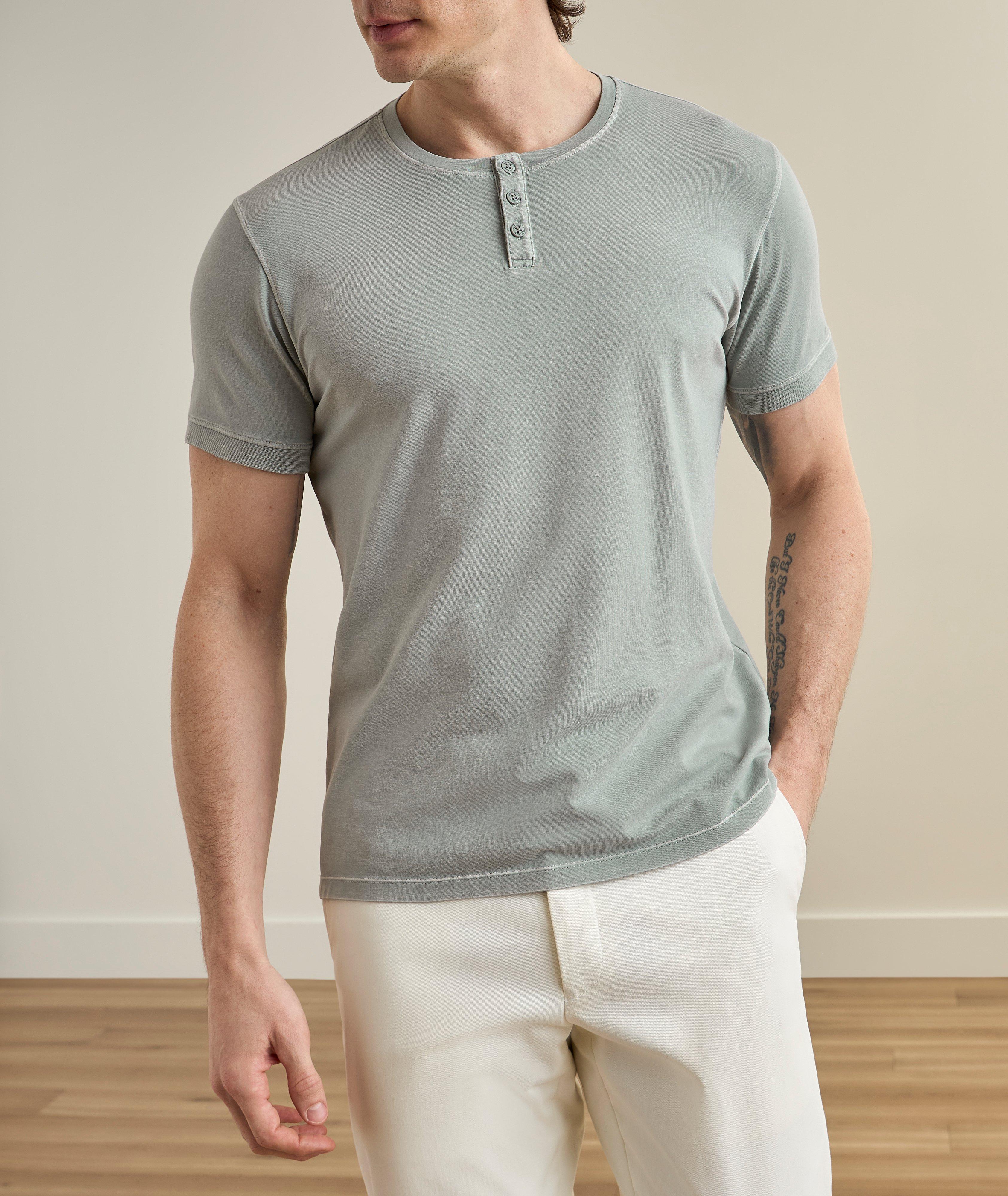 Vintage Wash Stretch-Pima Cotton Henley image 1