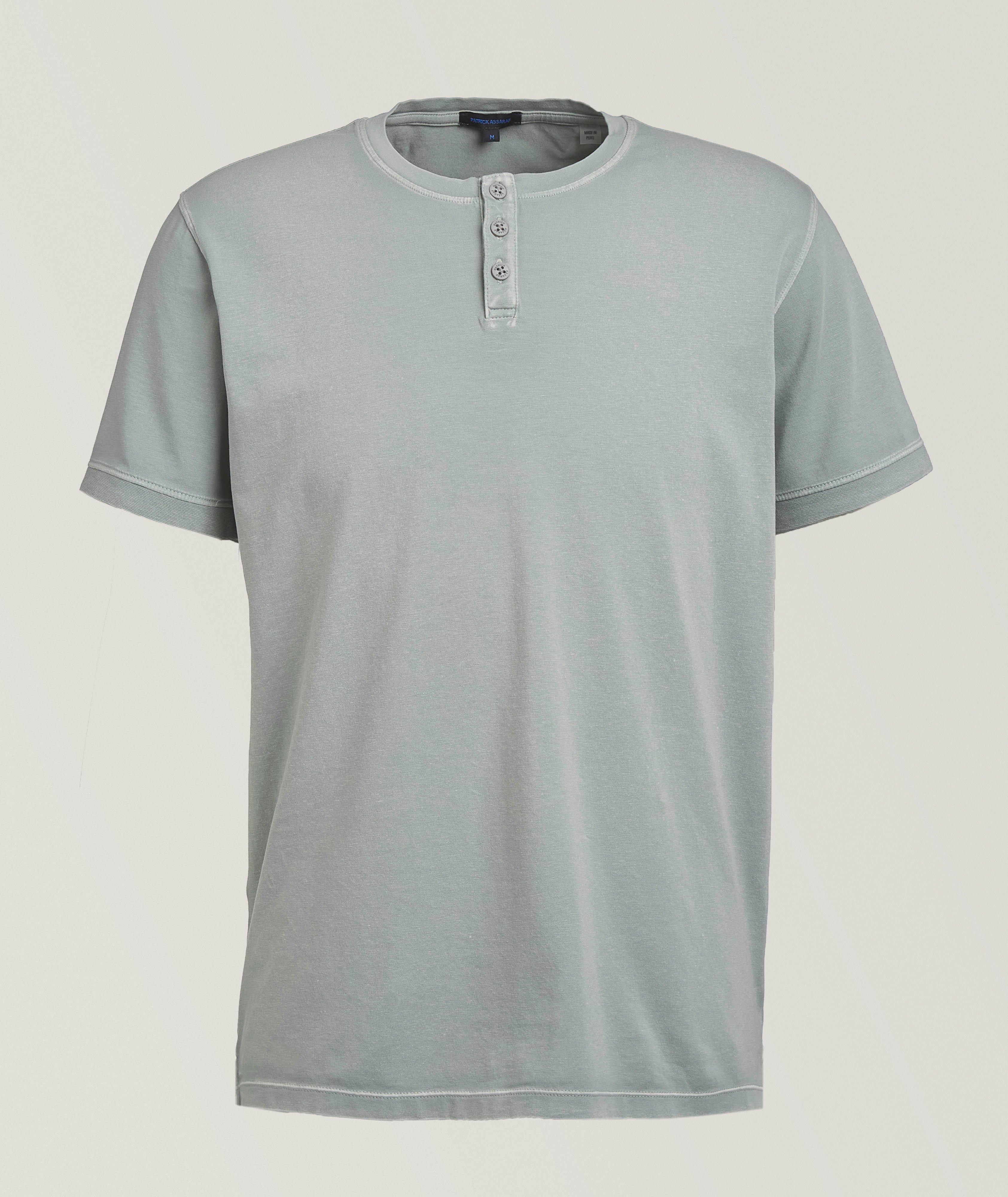 Vintage Wash Stretch-Pima Cotton Henley image 0