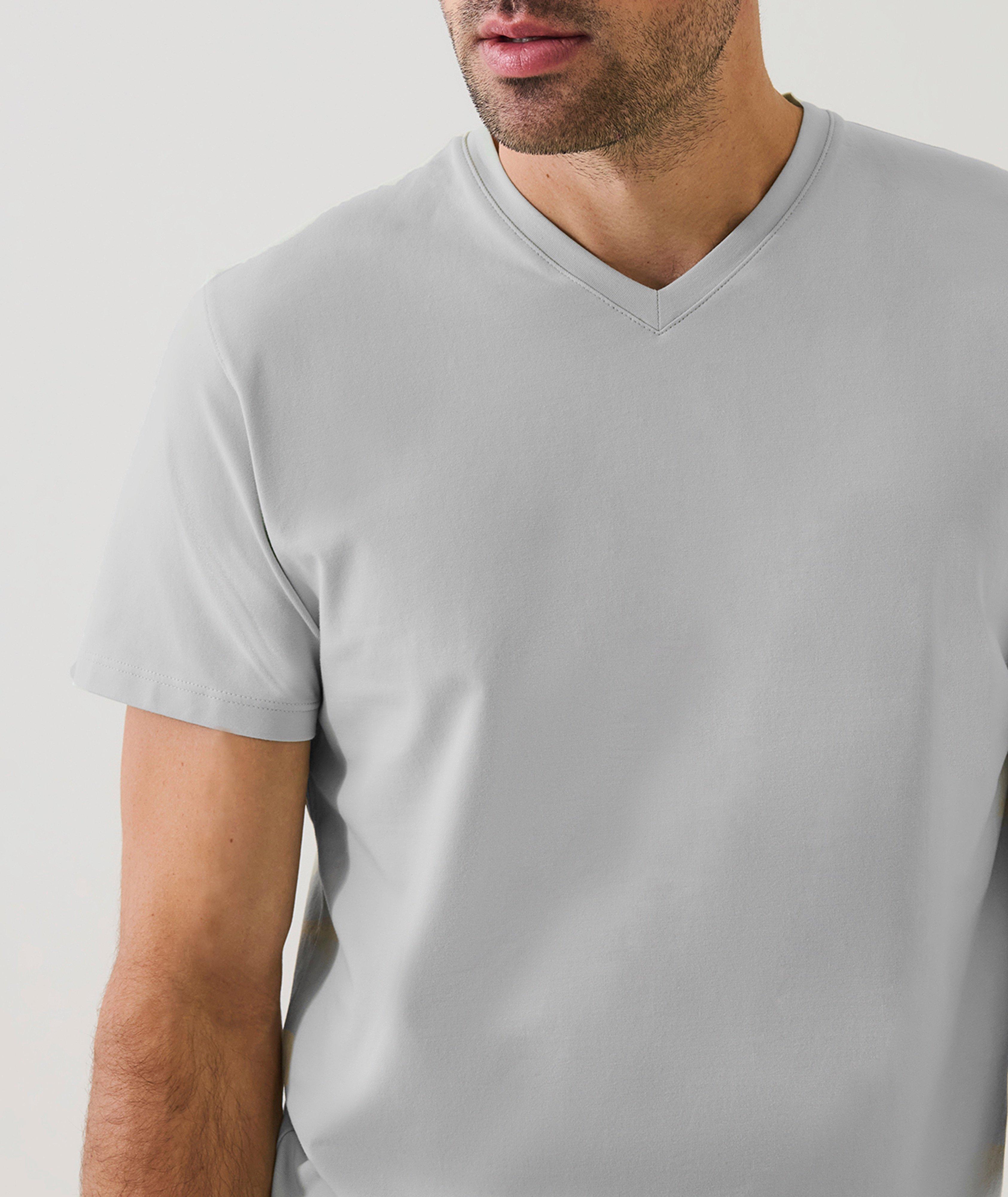 Stretch-Pima Cotton V-Neck T-Shirt image 1