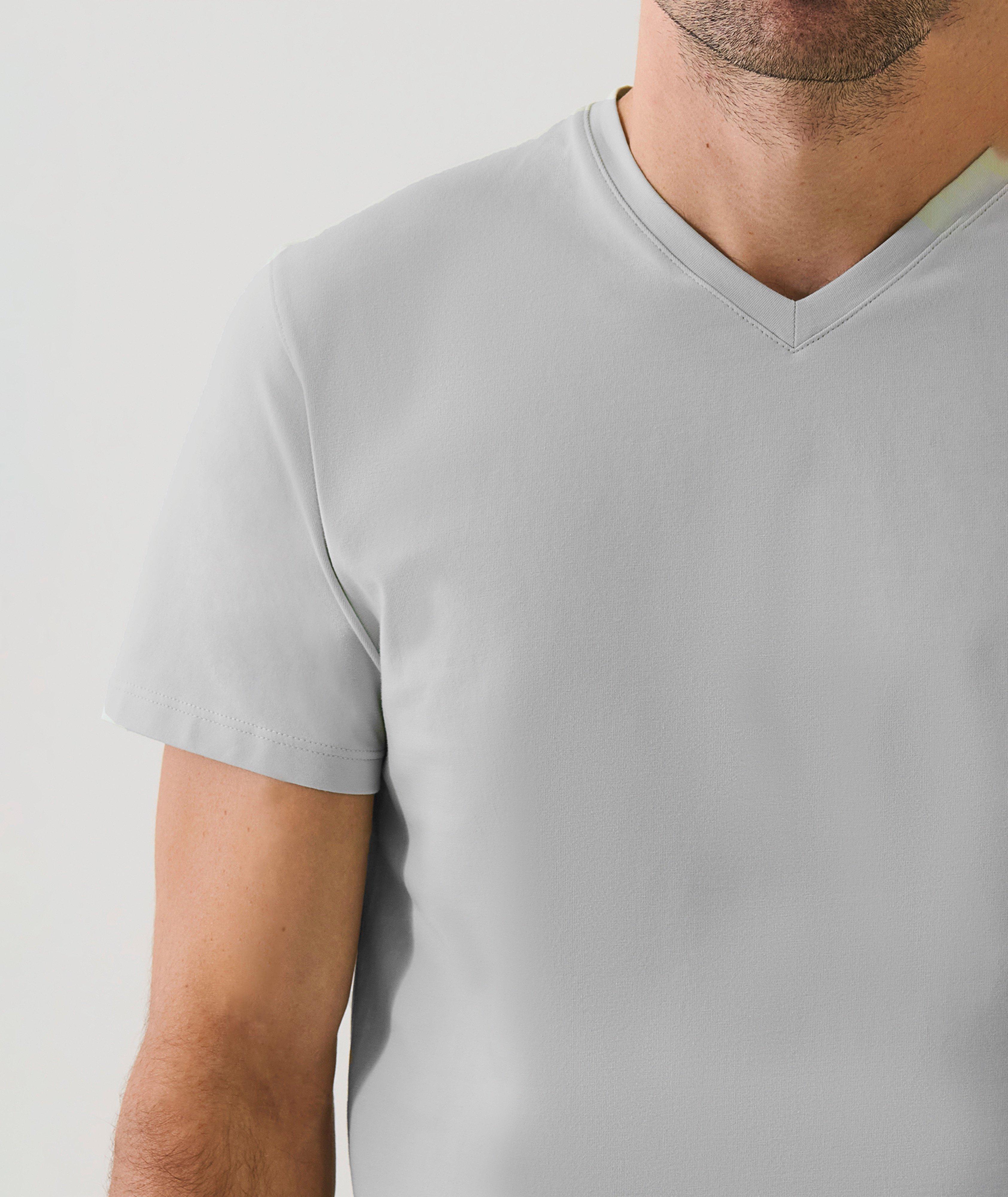 Stretch-Pima Cotton V-Neck T-Shirt image 2