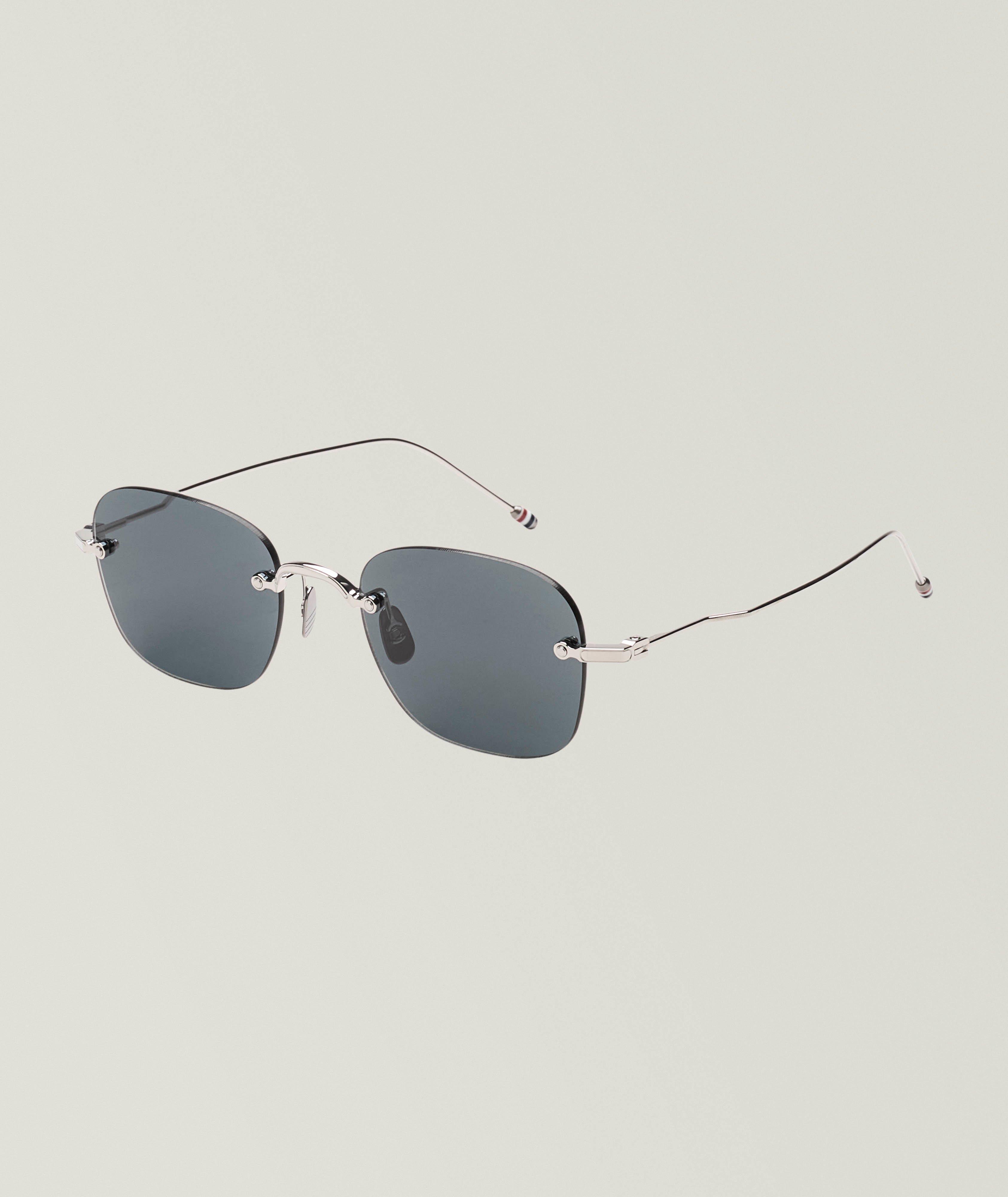Thom Browne Lunettes de soleil carrées sans monture en titane
