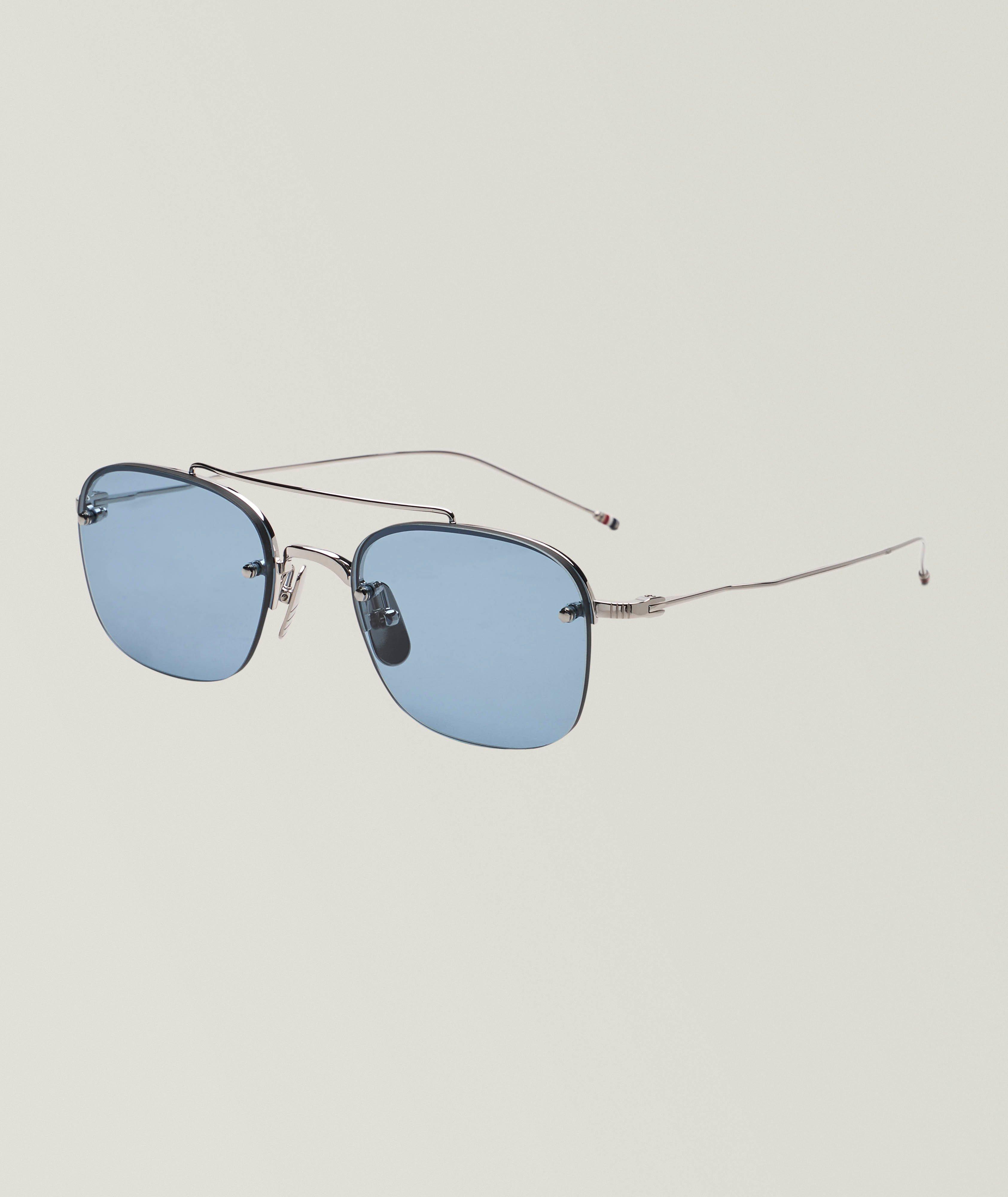 Semi Rimless Square Pilot Sunglasses image 0