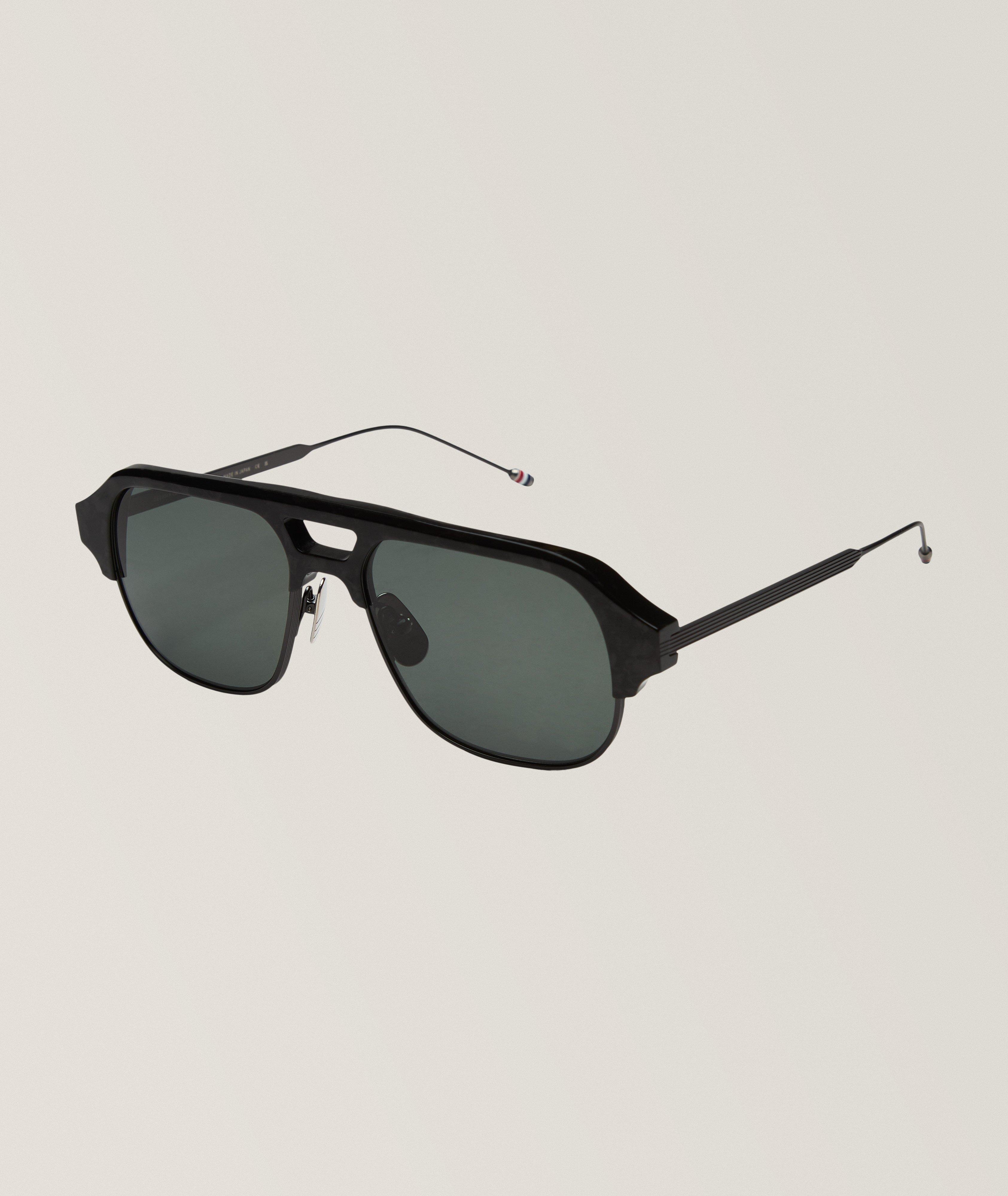 Thom Browne Lunettes de soleil pilote en titane & acétate