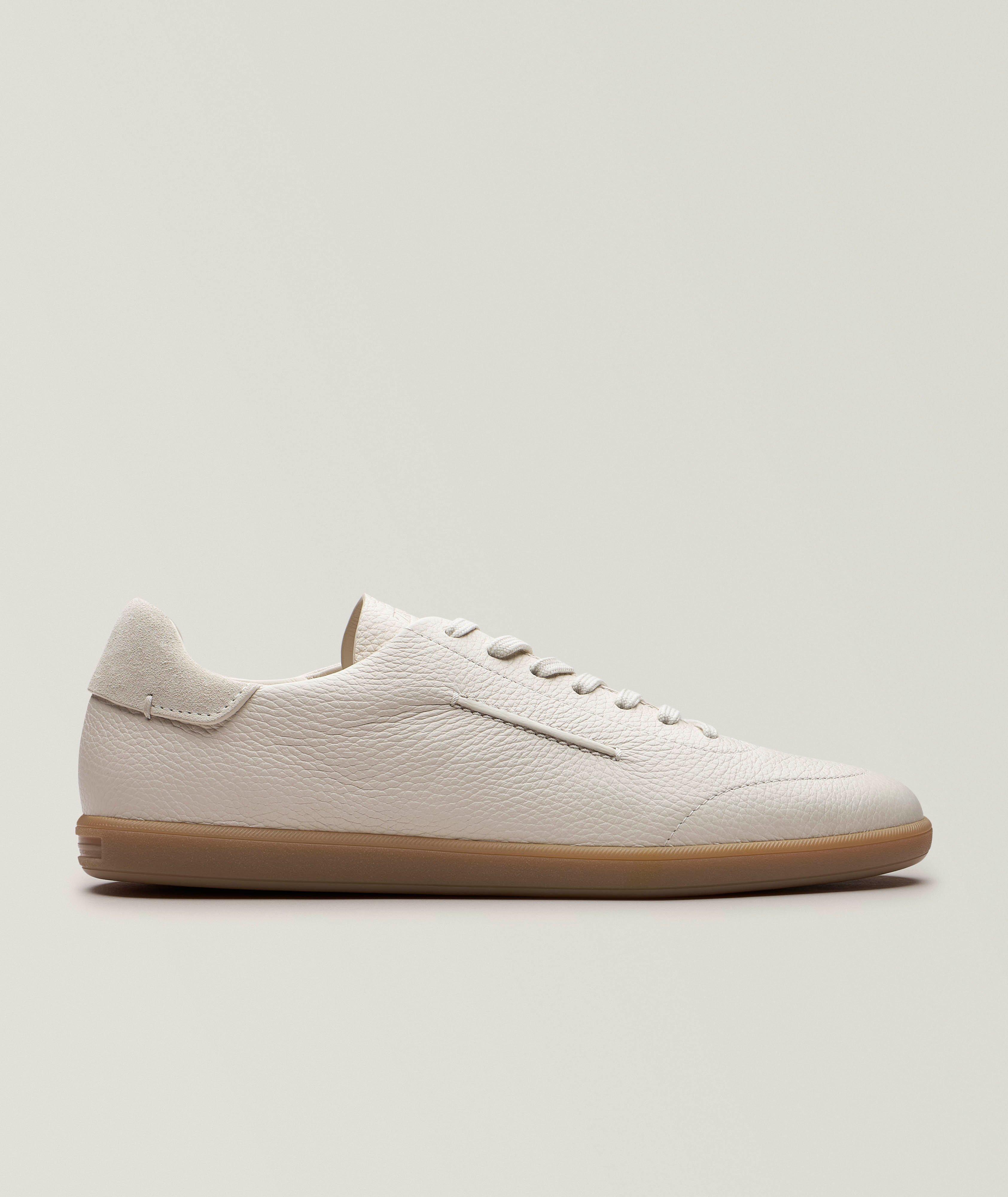 ZEGNA 232 Grained Leather Sneakers