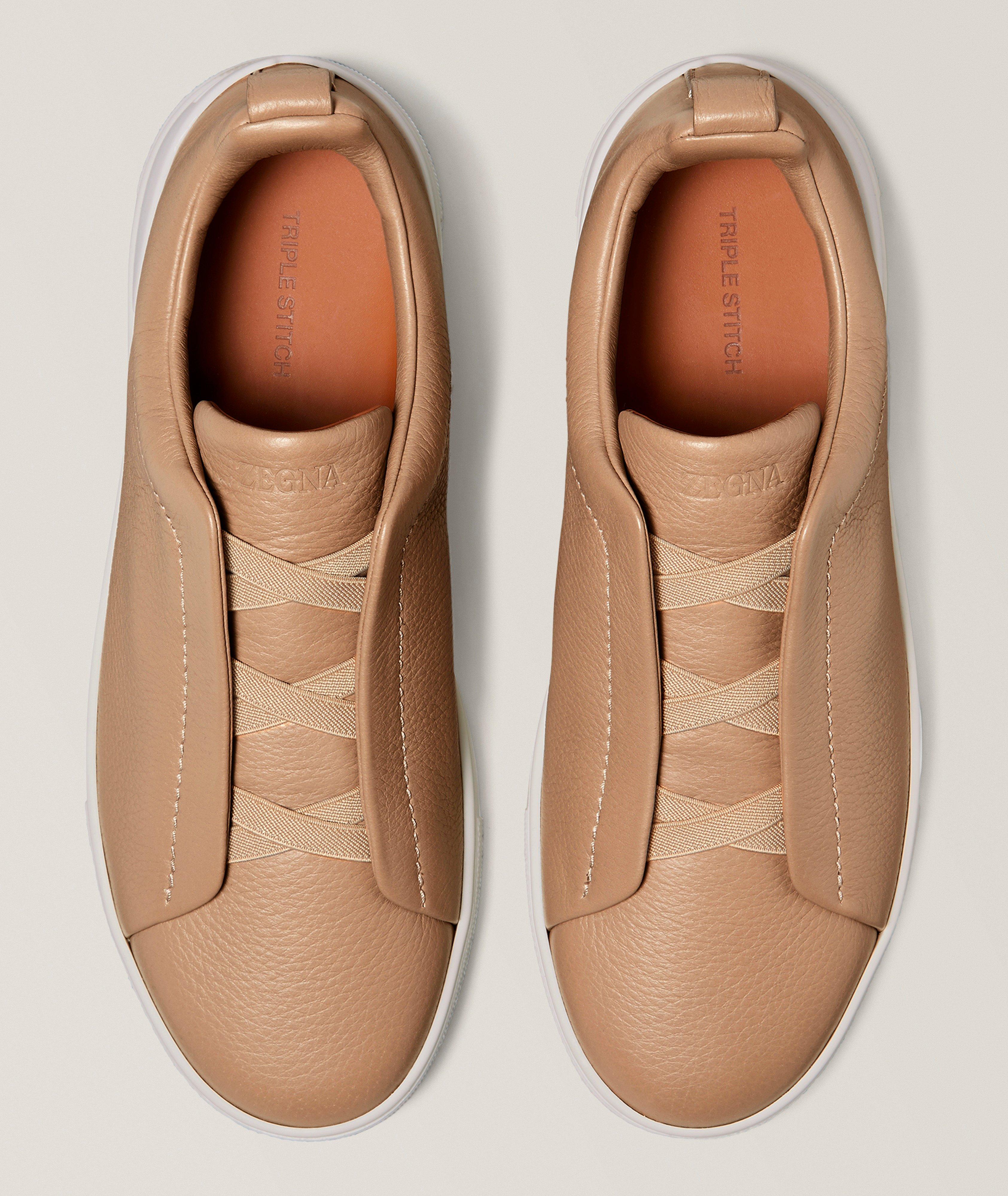 Deerskin Triple Stitch Leather Sneakers image 1