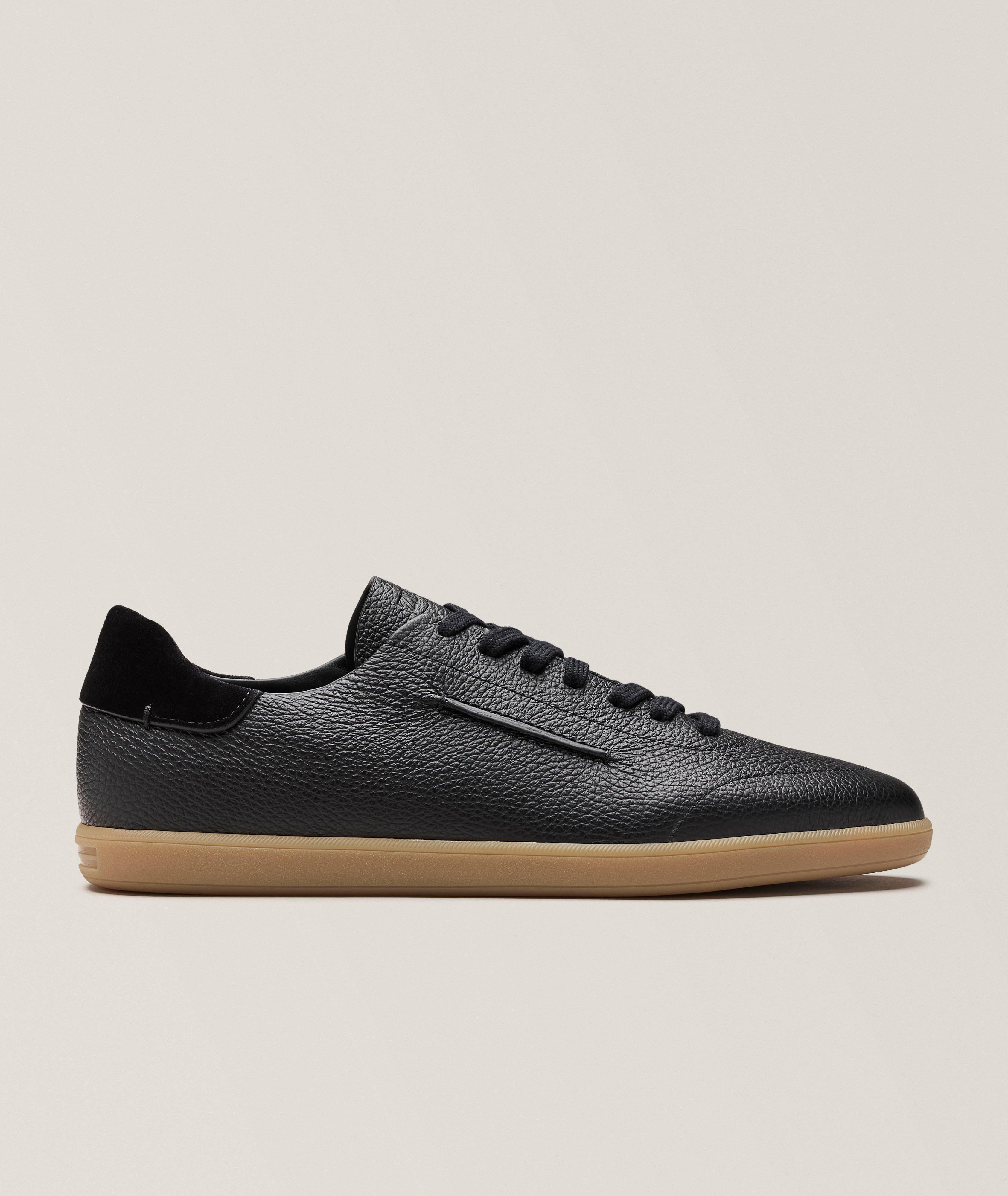 ZEGNA Chaussures sport en cuir grainé 232