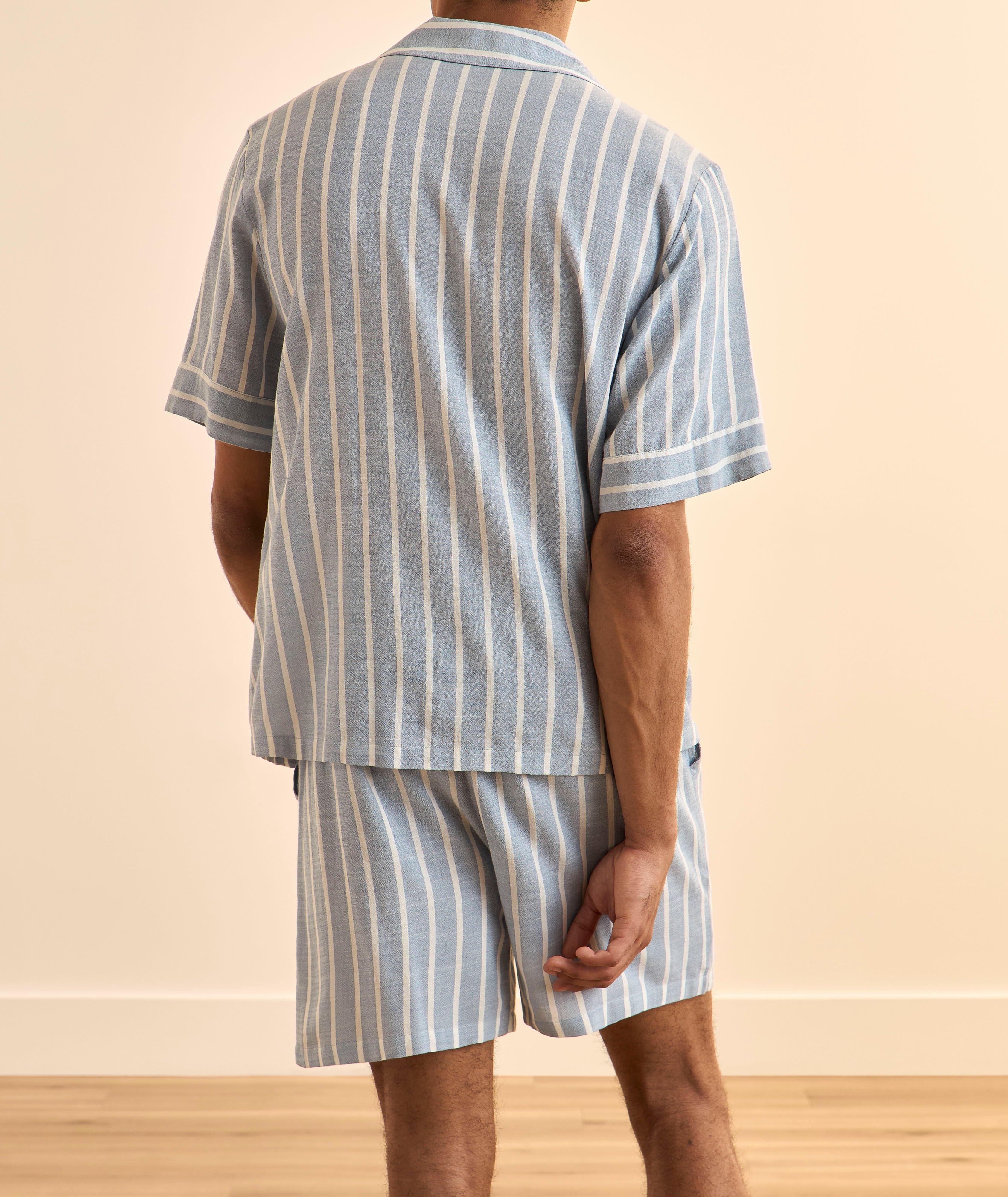 Striped Cotton-Blend Pajama Set image 2