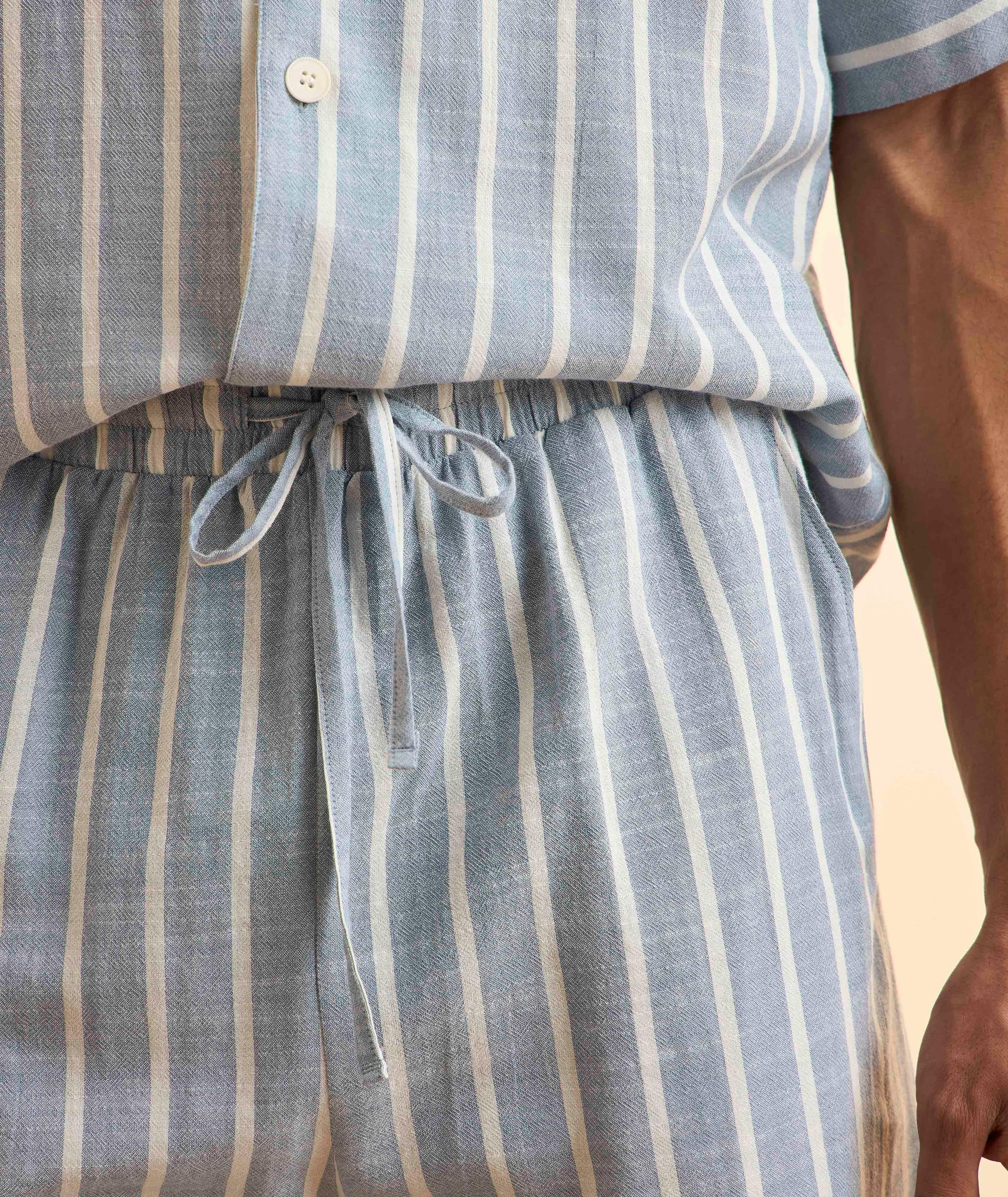 Striped Cotton-Blend Pajama Set image 4