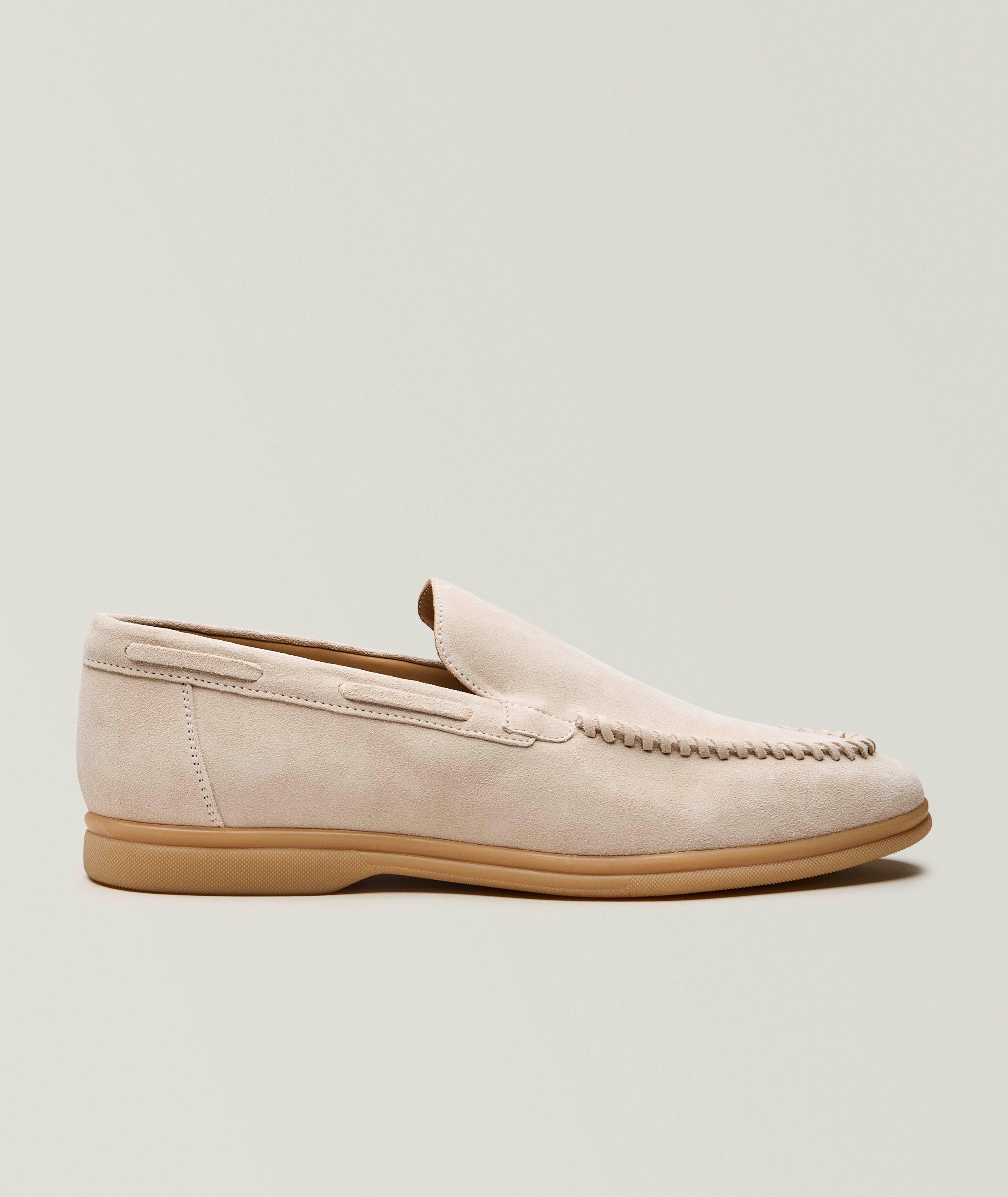 Eleventy Suede Apron Toe Loafers