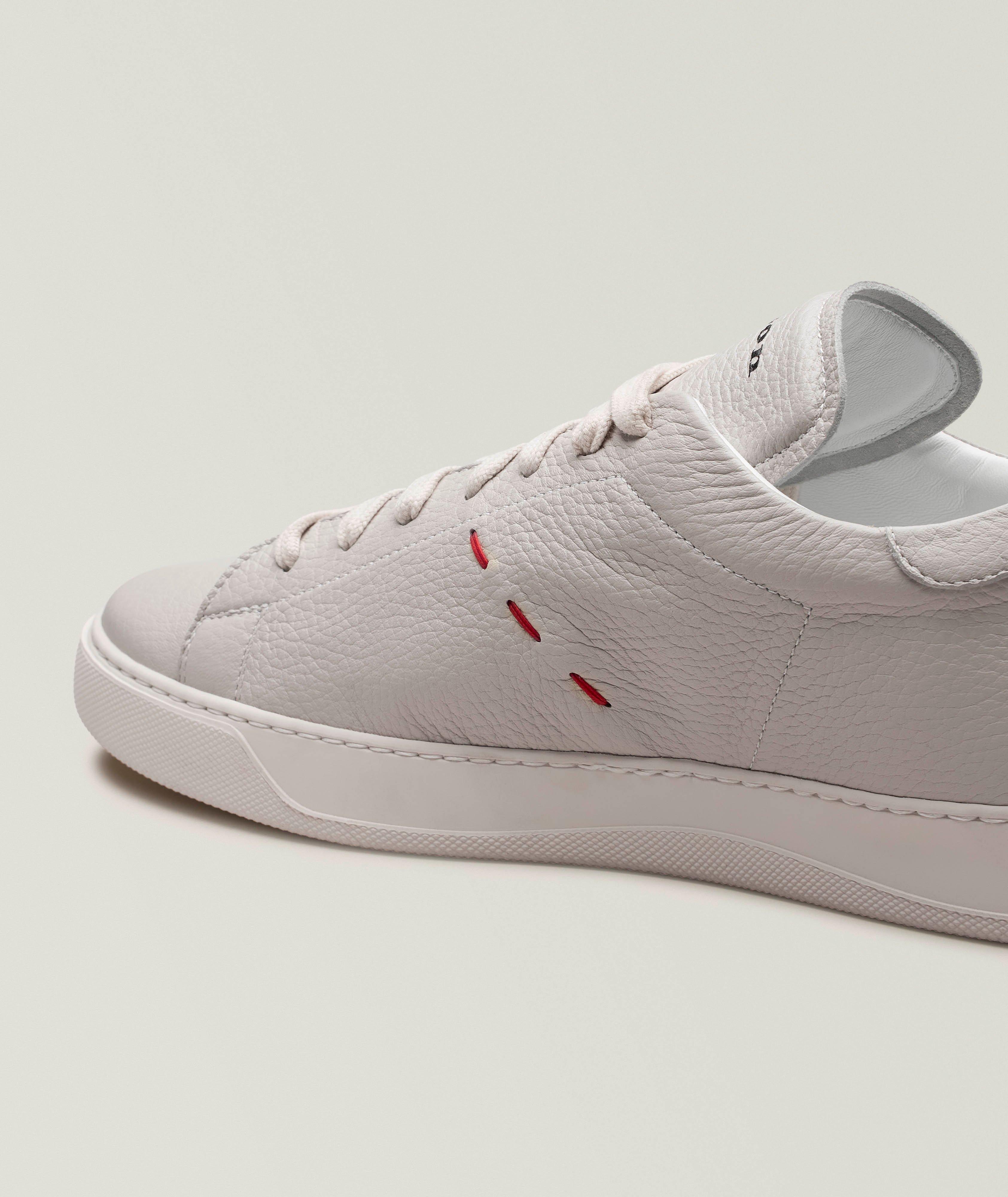 Deerskin Leather Pick Stitch Sneakers  image 2