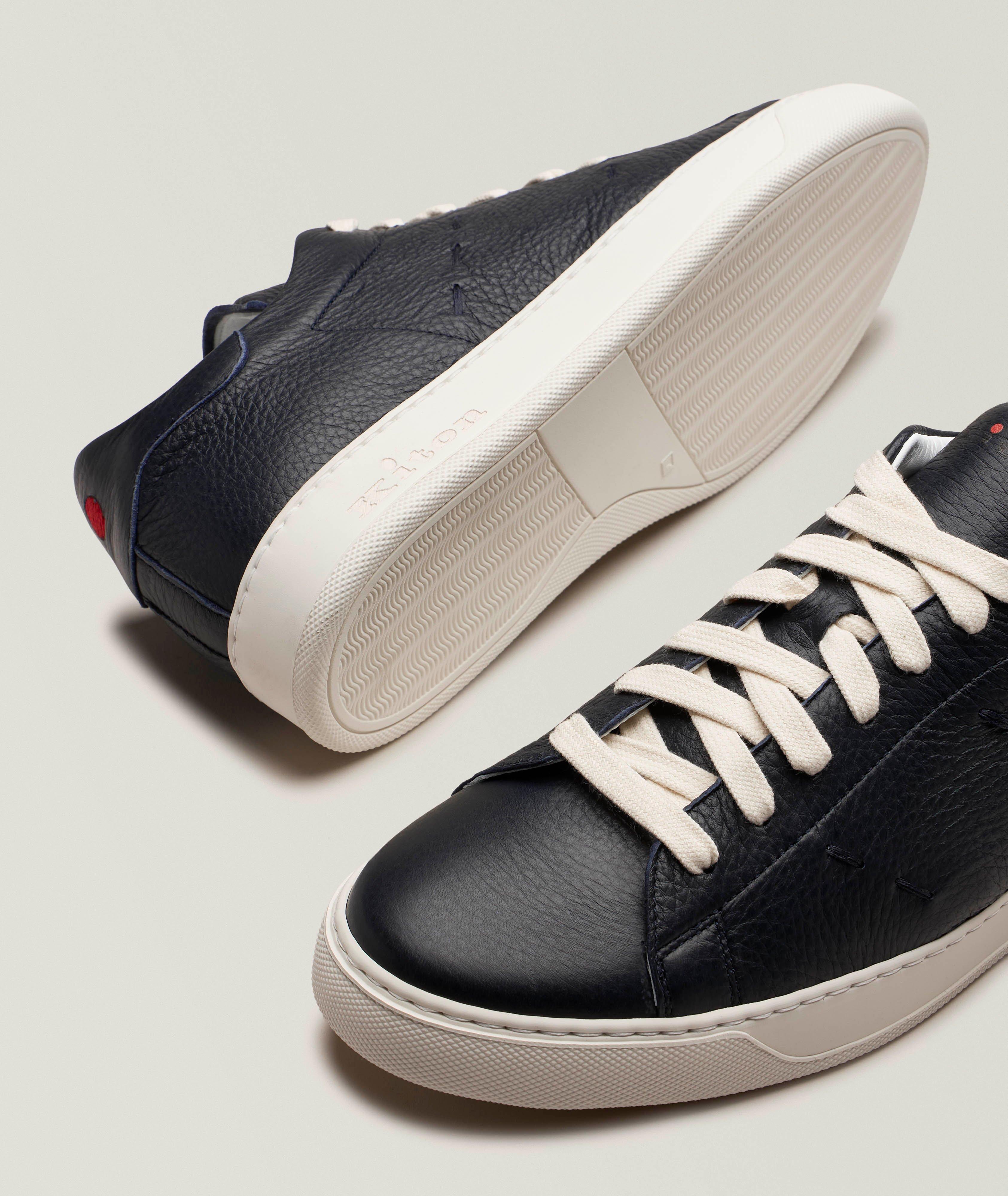 Deerskin Leather Pick Stitch Sneakers  image 3