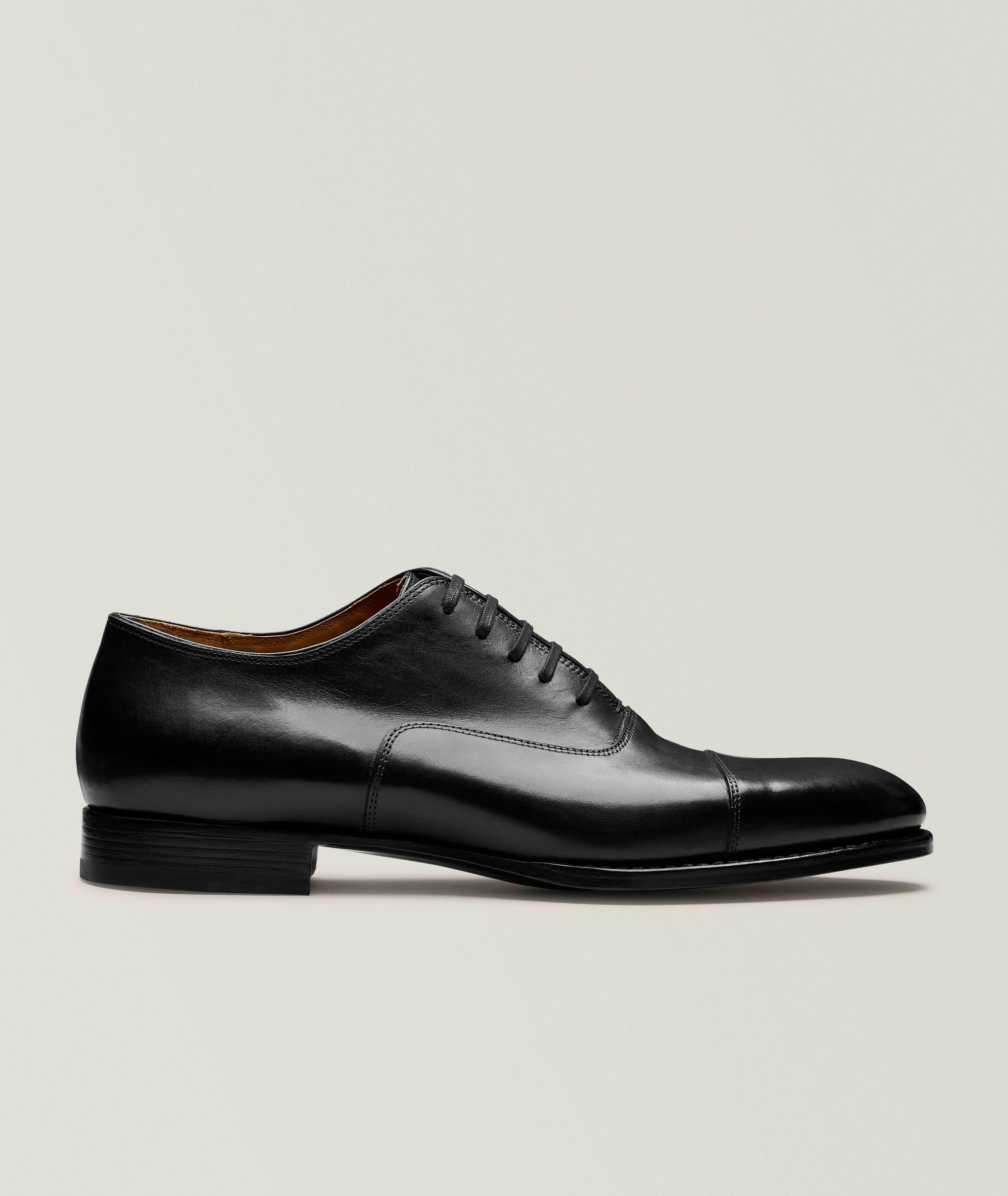 Kiton Leather Cap-Toe Oxfords