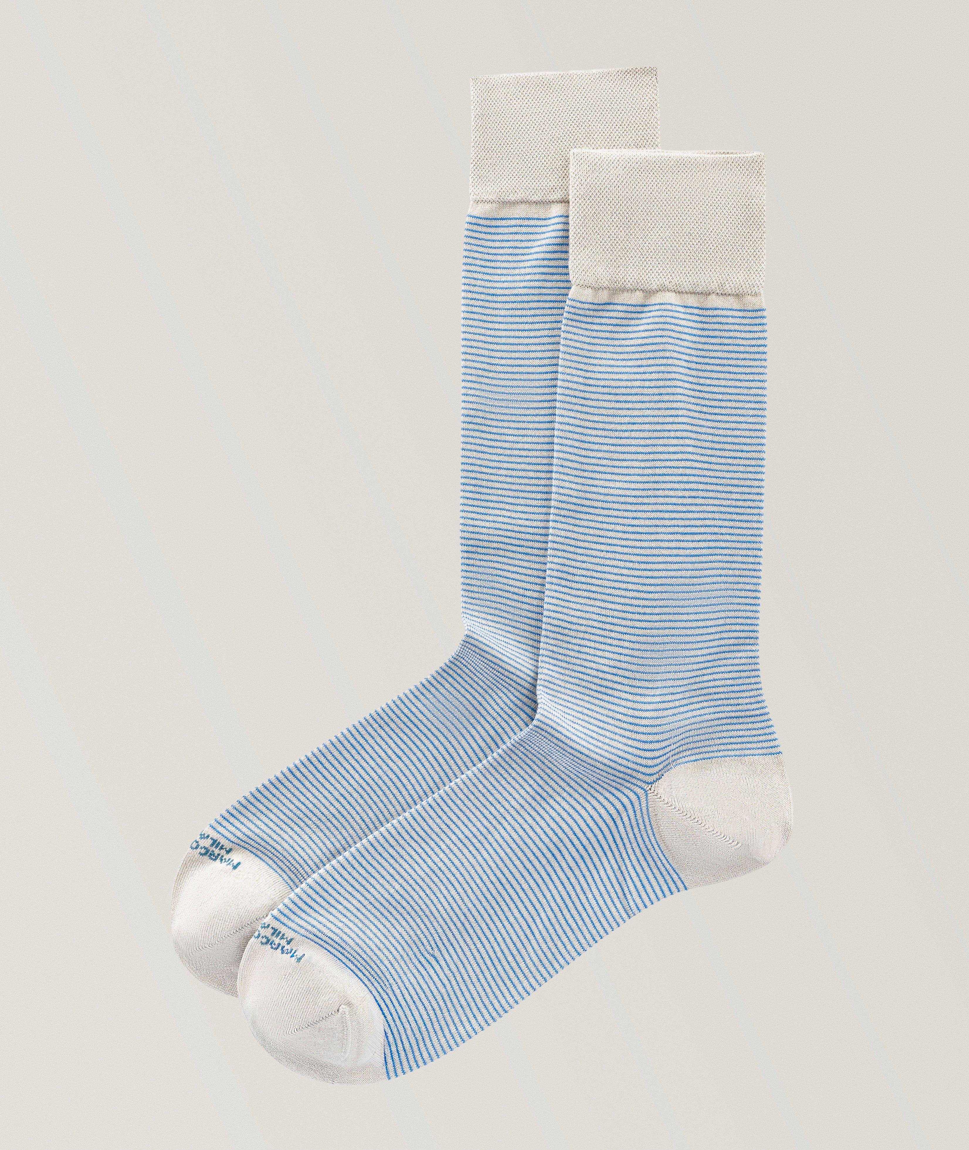 Marcoliani Striped Fresh of Modal Dress Socks | Socks | Harry Rosen