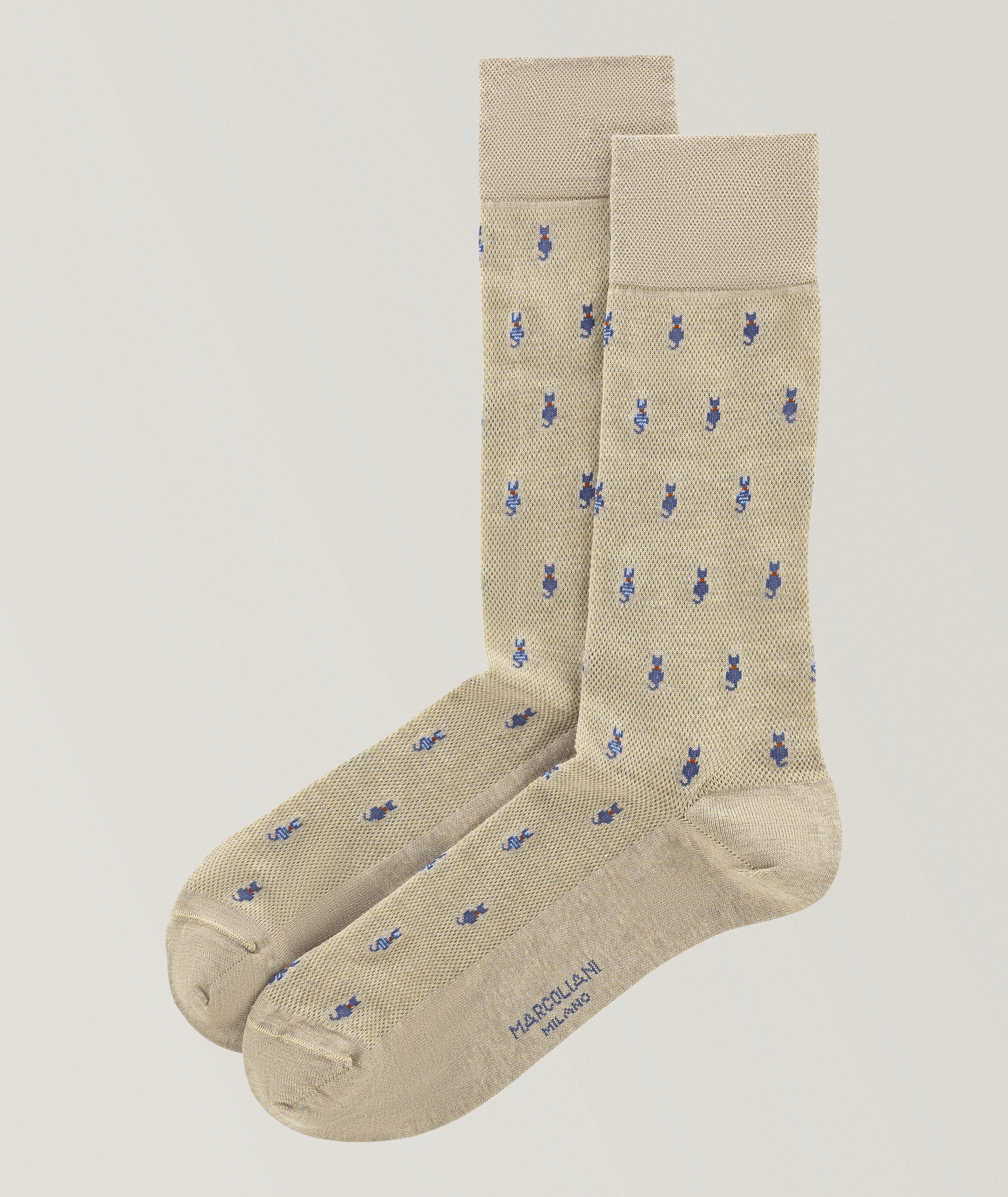 Marcoliani Chaussettes coton-mélange pima mini chats