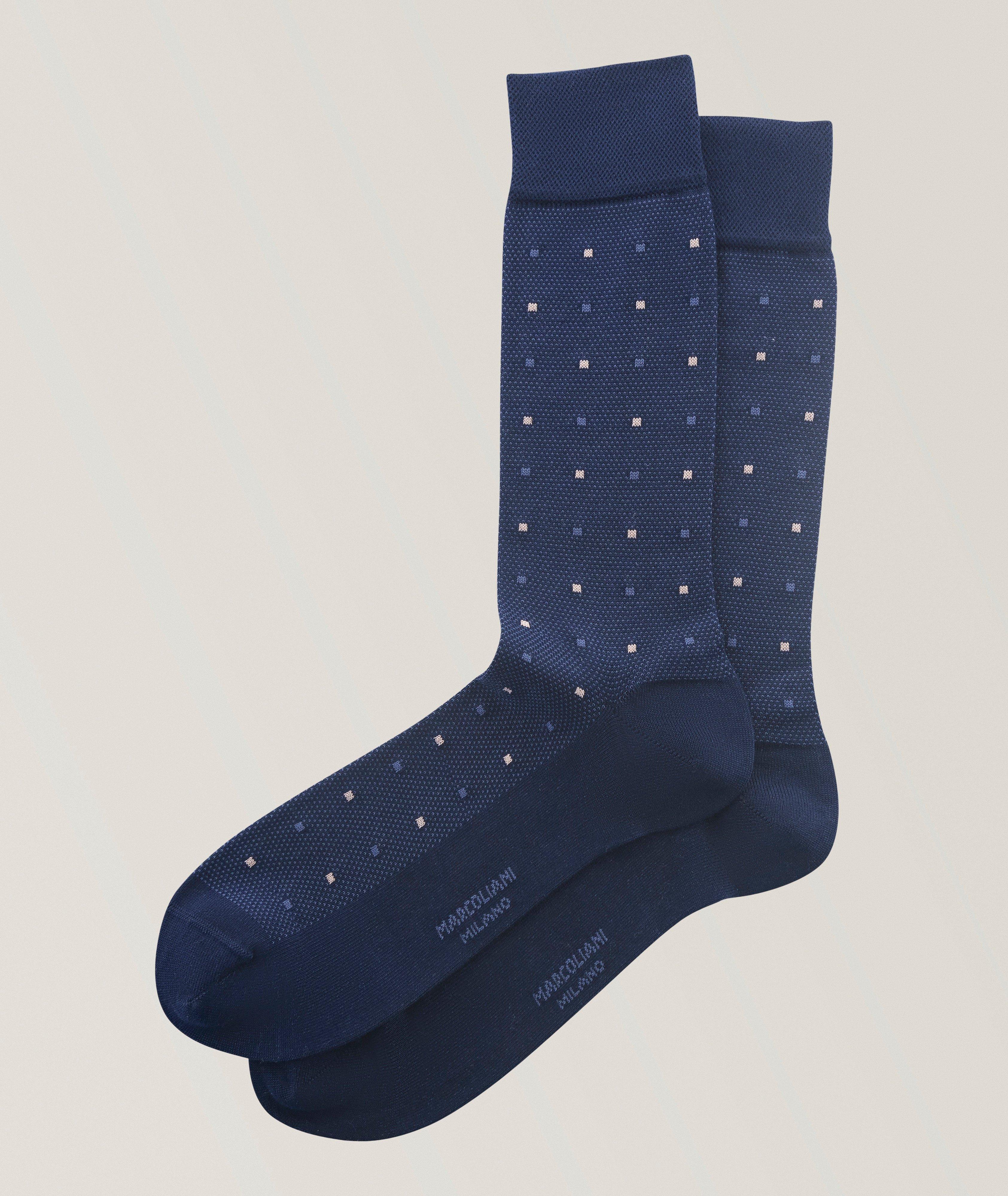 Marcoliani Chaussettes coton-mélange pima pois contemporaines