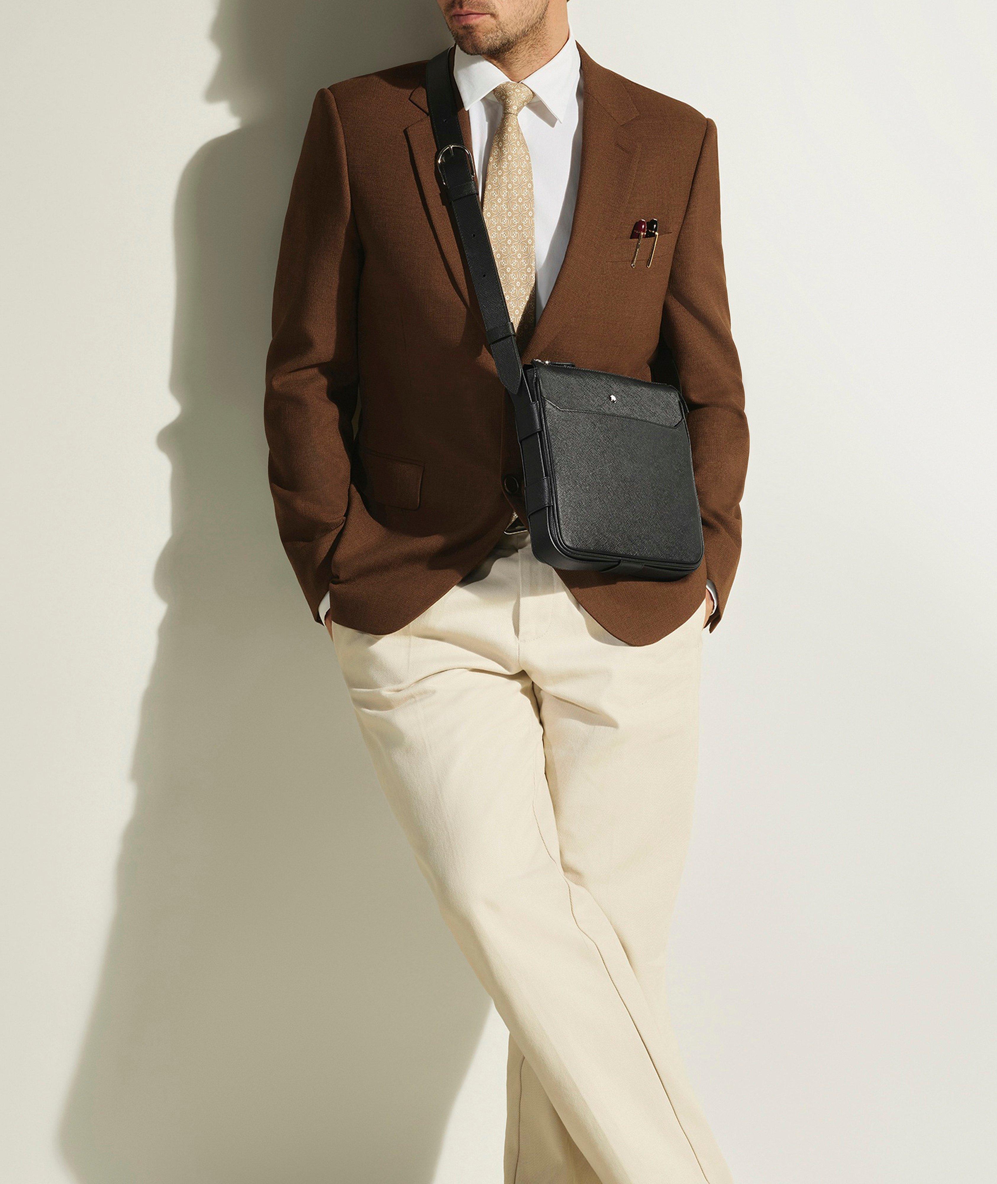 Sartorial Leather Vertical Belt Messenger Bag  image 6