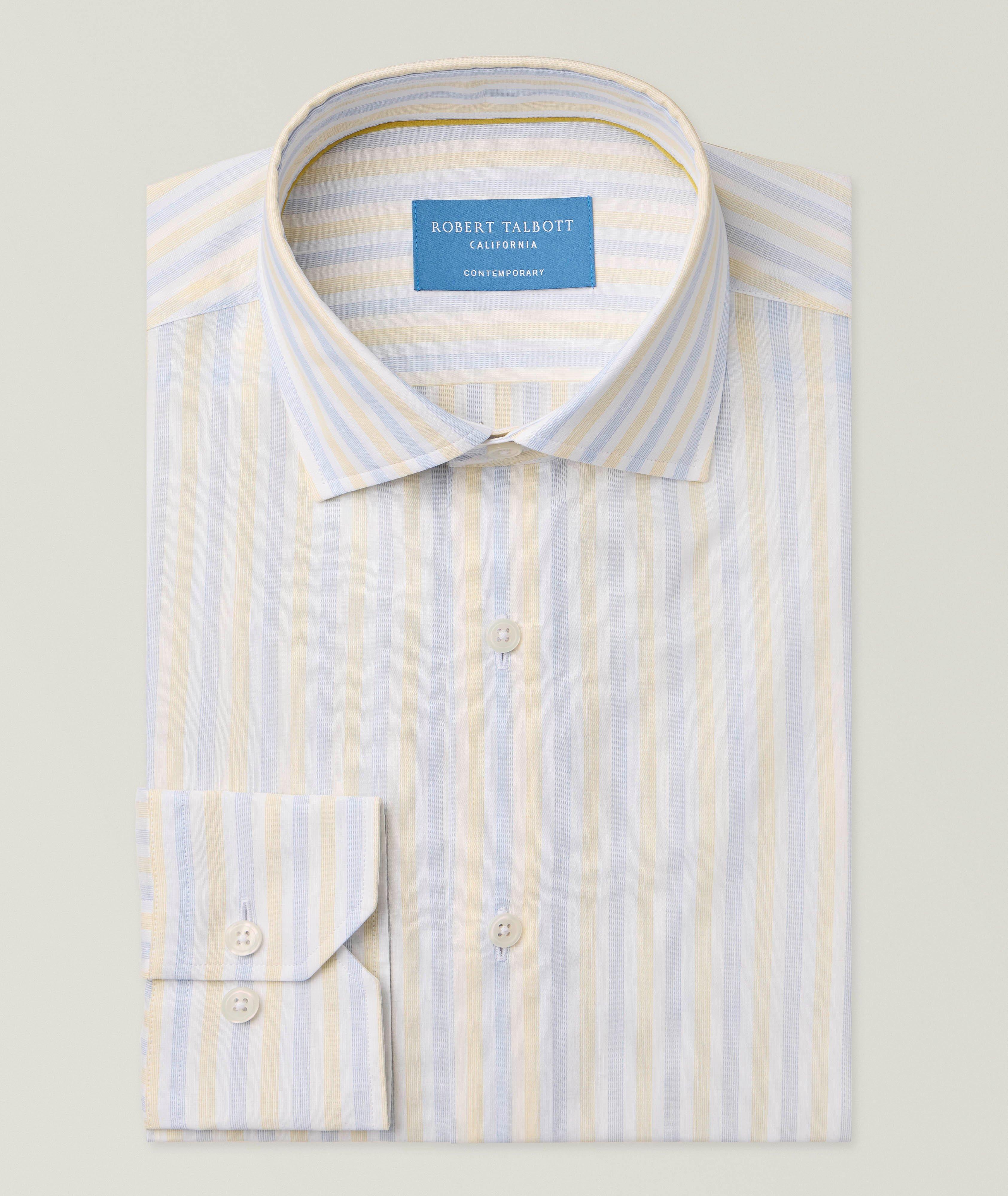 Robert Talbott Reynolds Multi-Stripe Cotton-Linen Shirt