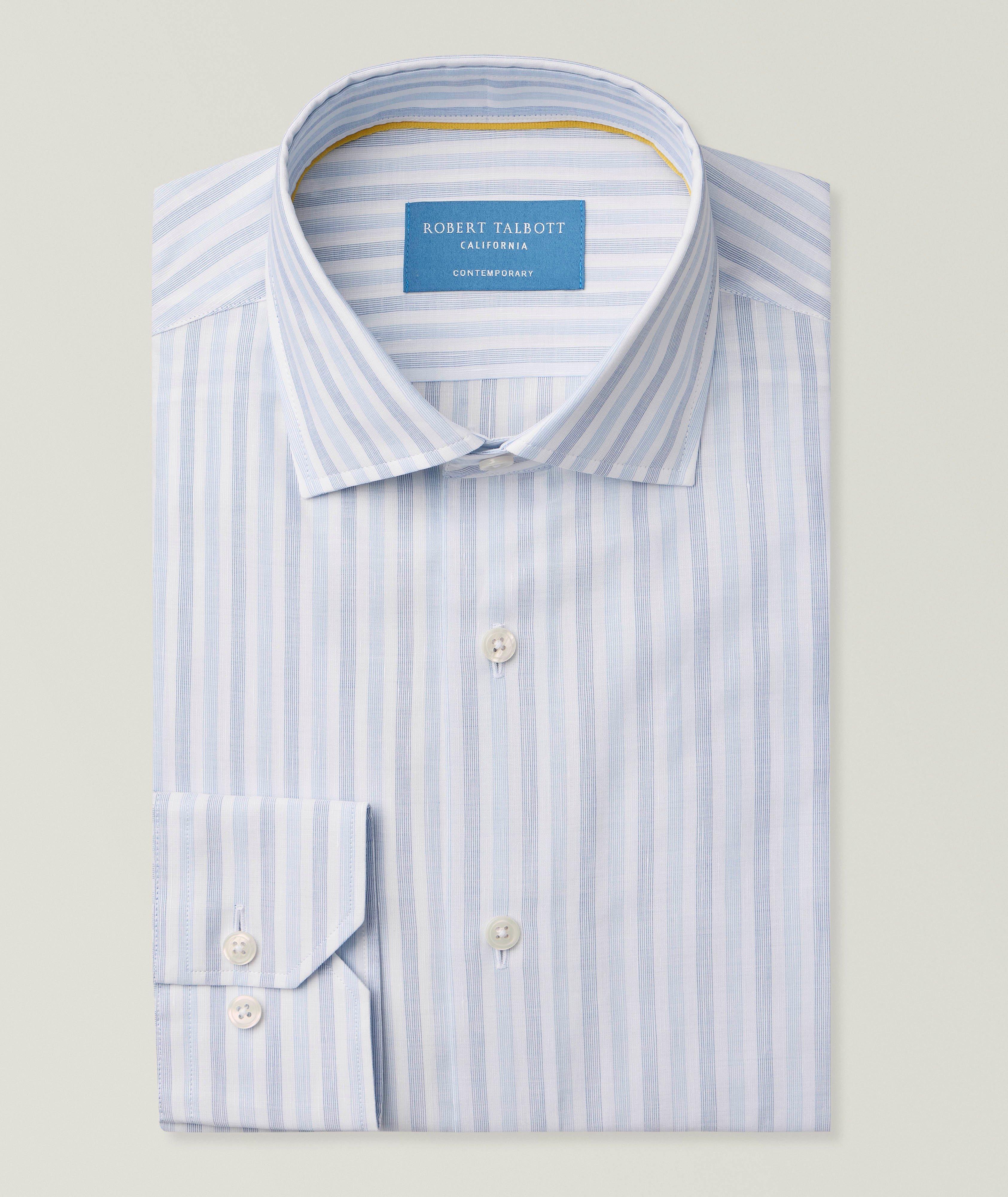 Robert Talbott Reynolds Multi-Stripe Cotton-Linen Shirt