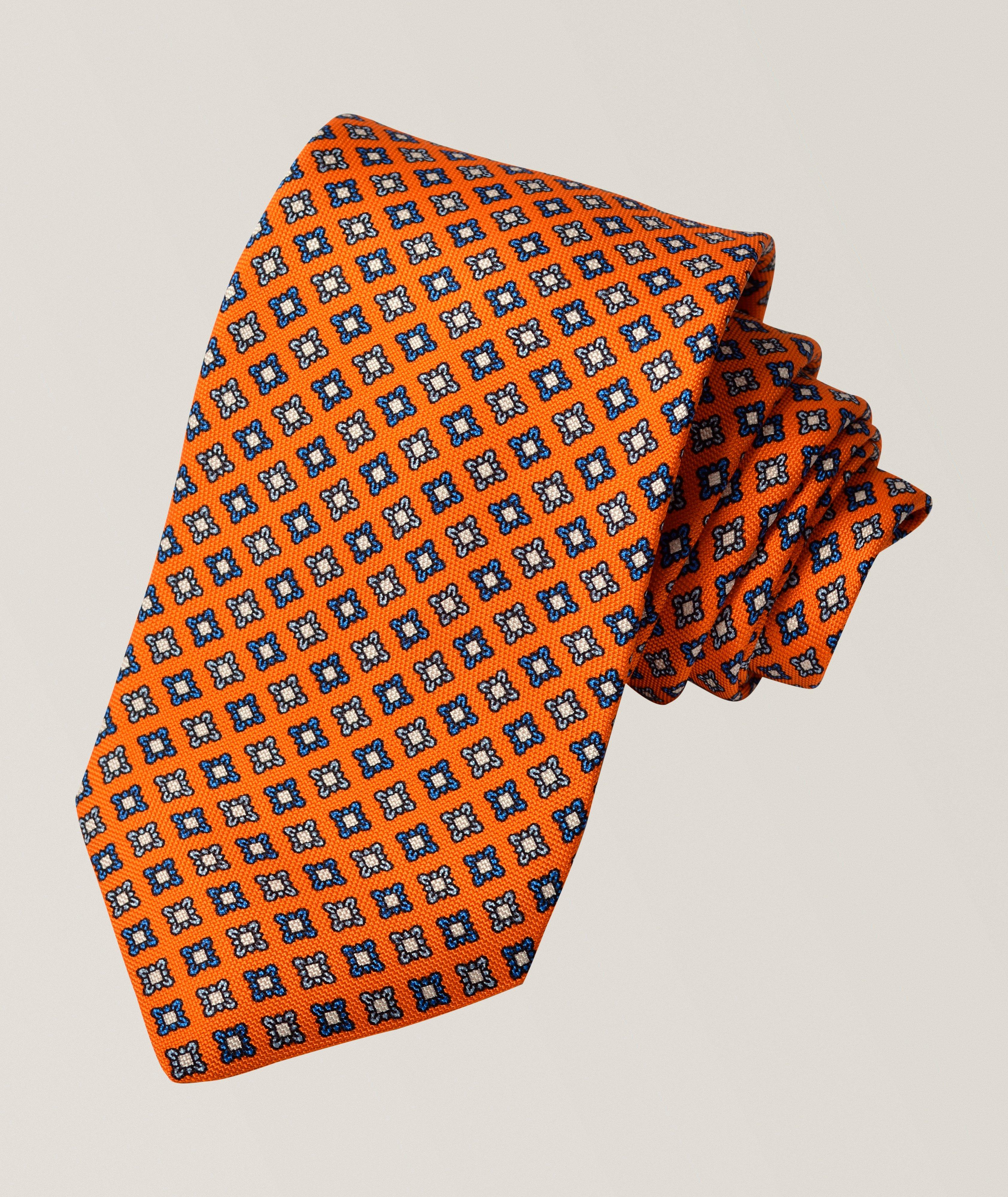 Dion Micro-Medallion Panama Silk Tie 
