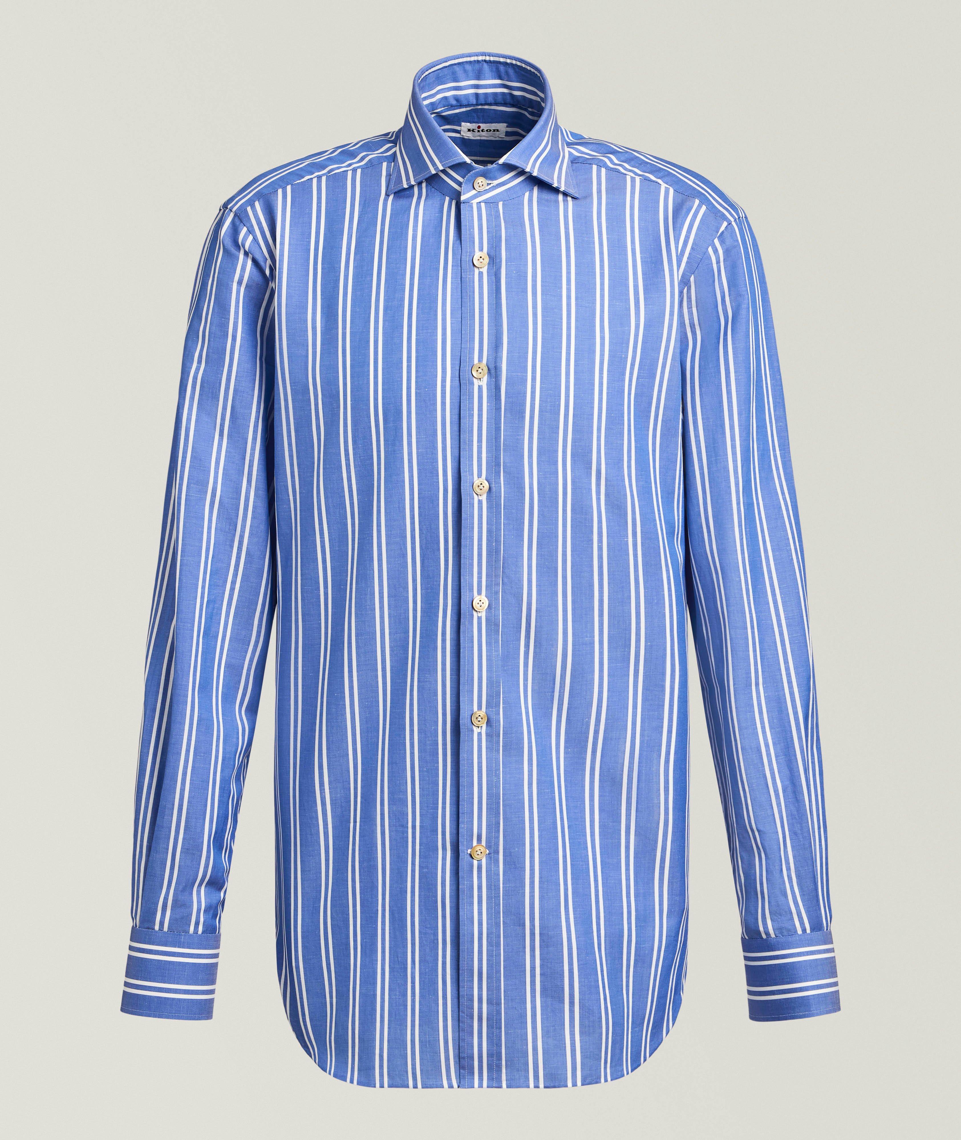 Kiton Striped Cotton-Linen Shirt 