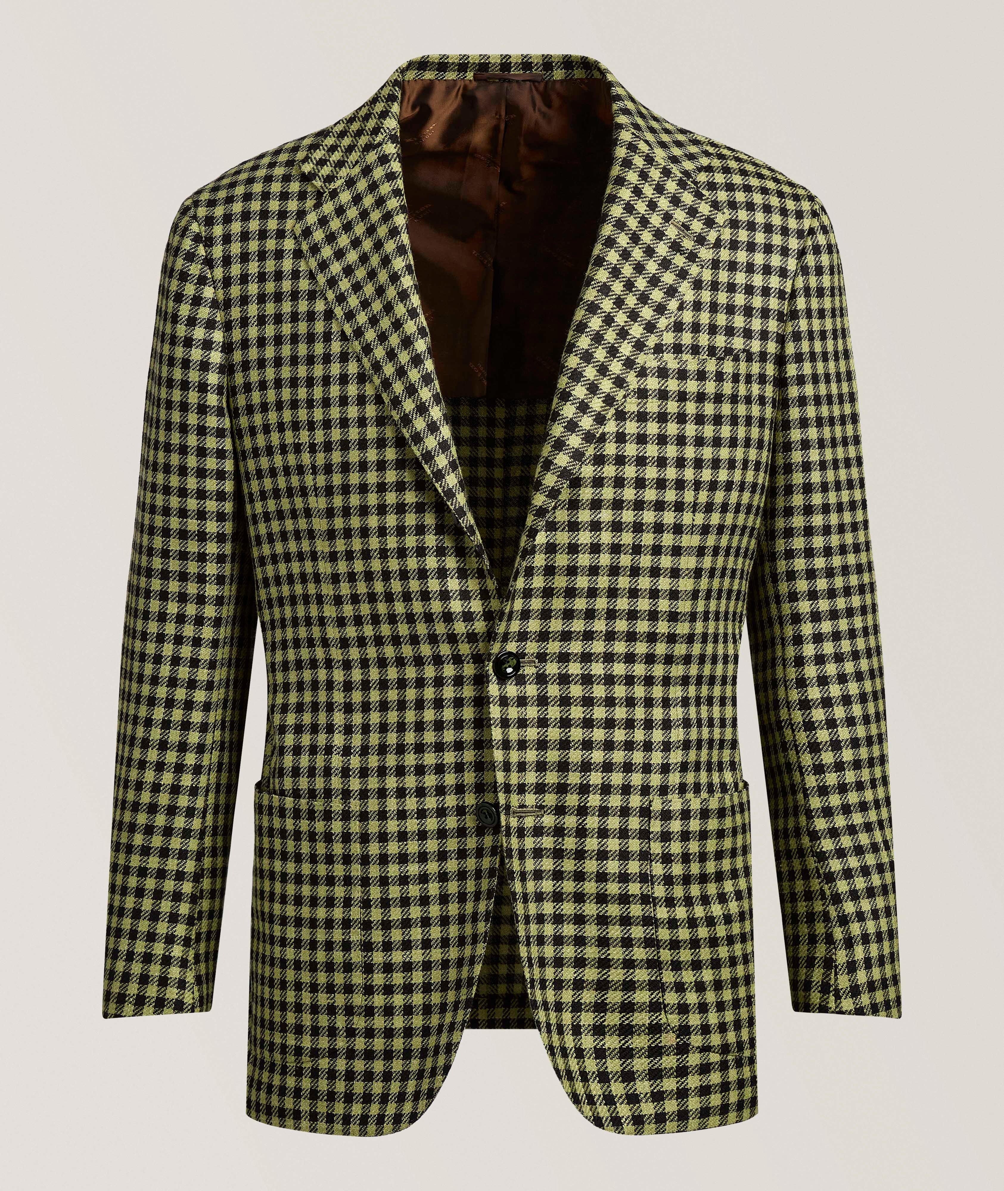 Kiton Gingham Cashmere-Blend Sport Jacket