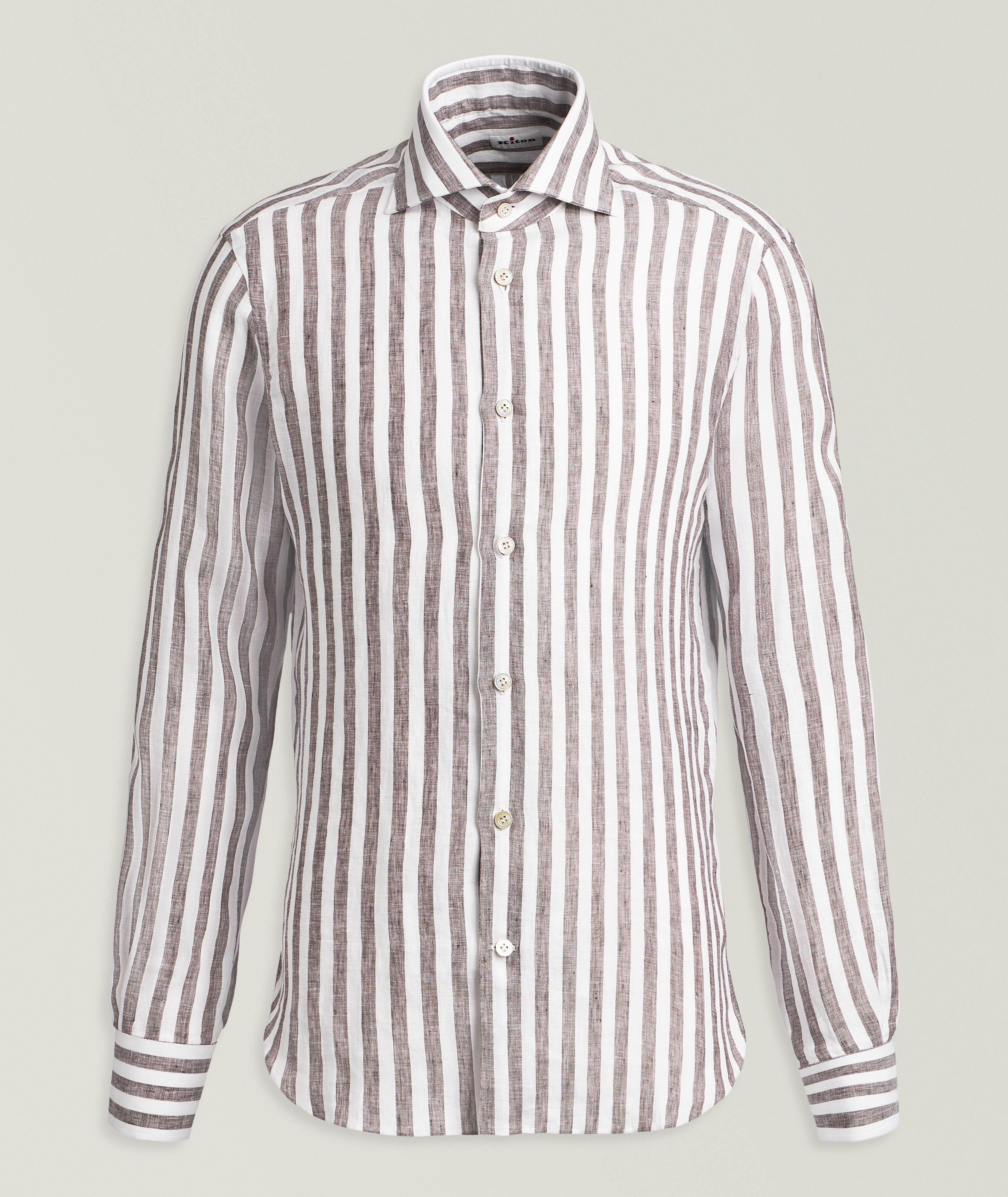 Kiton Striped Linen Shirt 