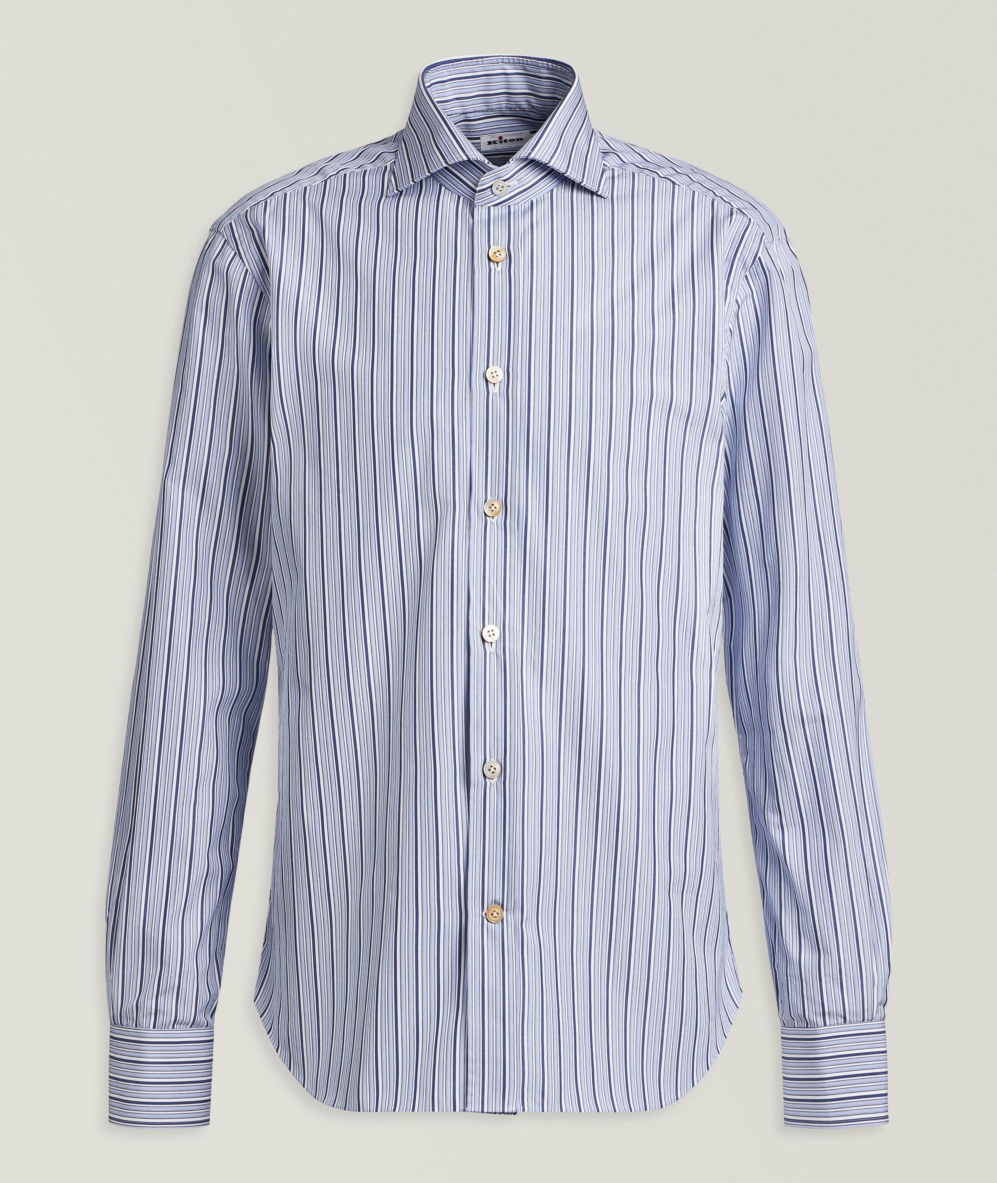 Kiton Multi-Striped Cotton Shirt 