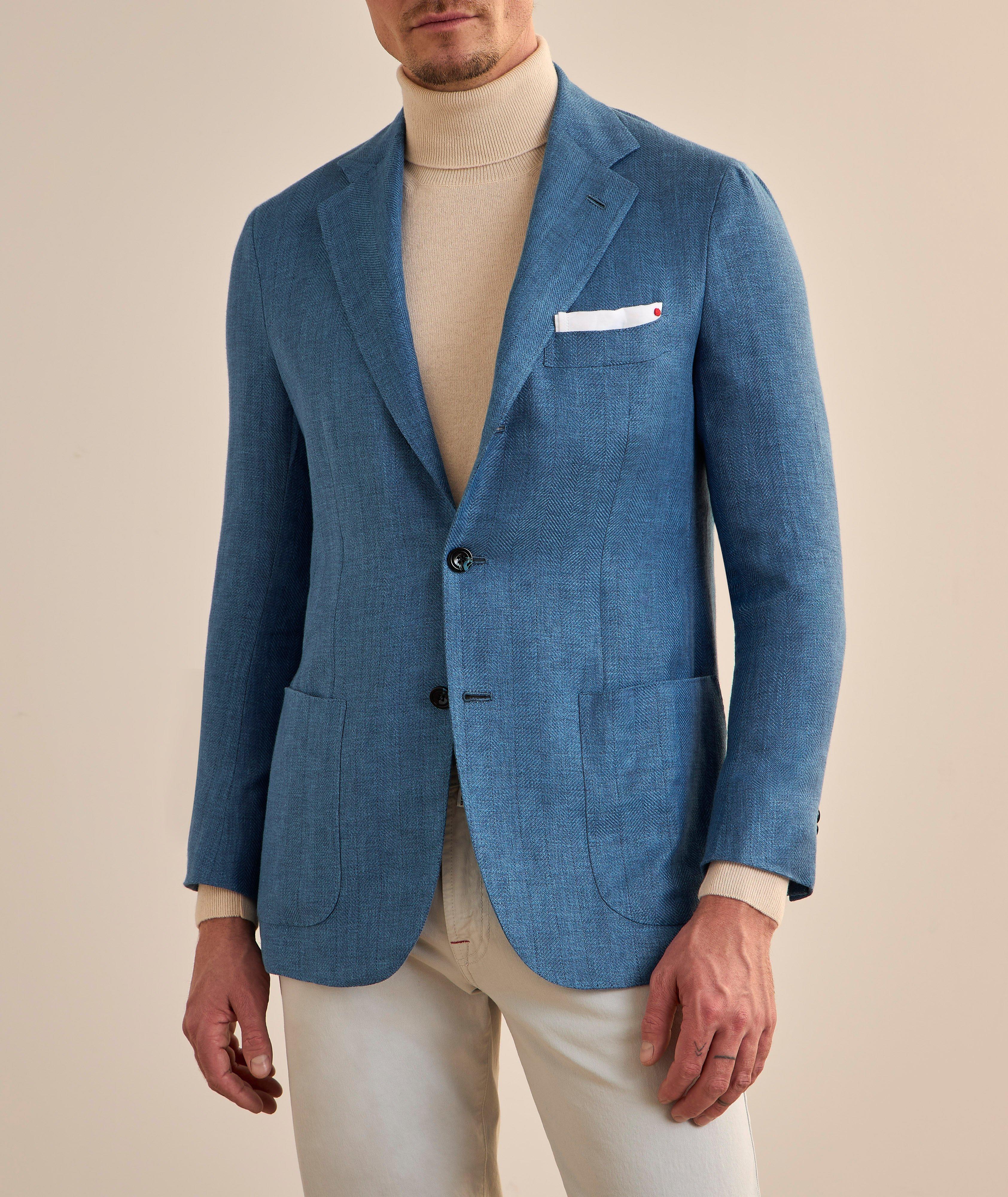 Herringbone Linen-Blend Sport Jacket image 1