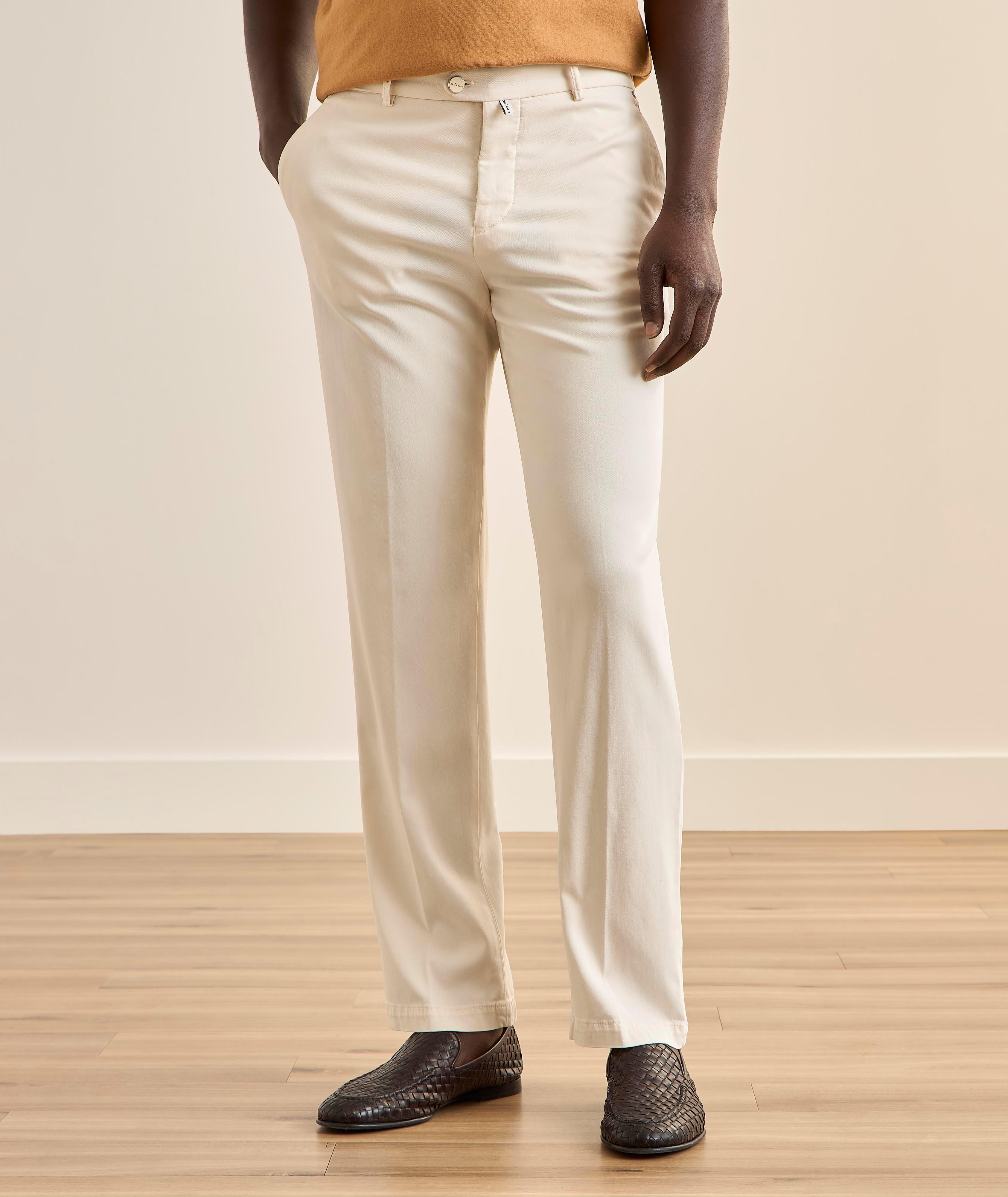 KITON CREAM TRSR W/ELASTIC BACK WASITBAND image 1