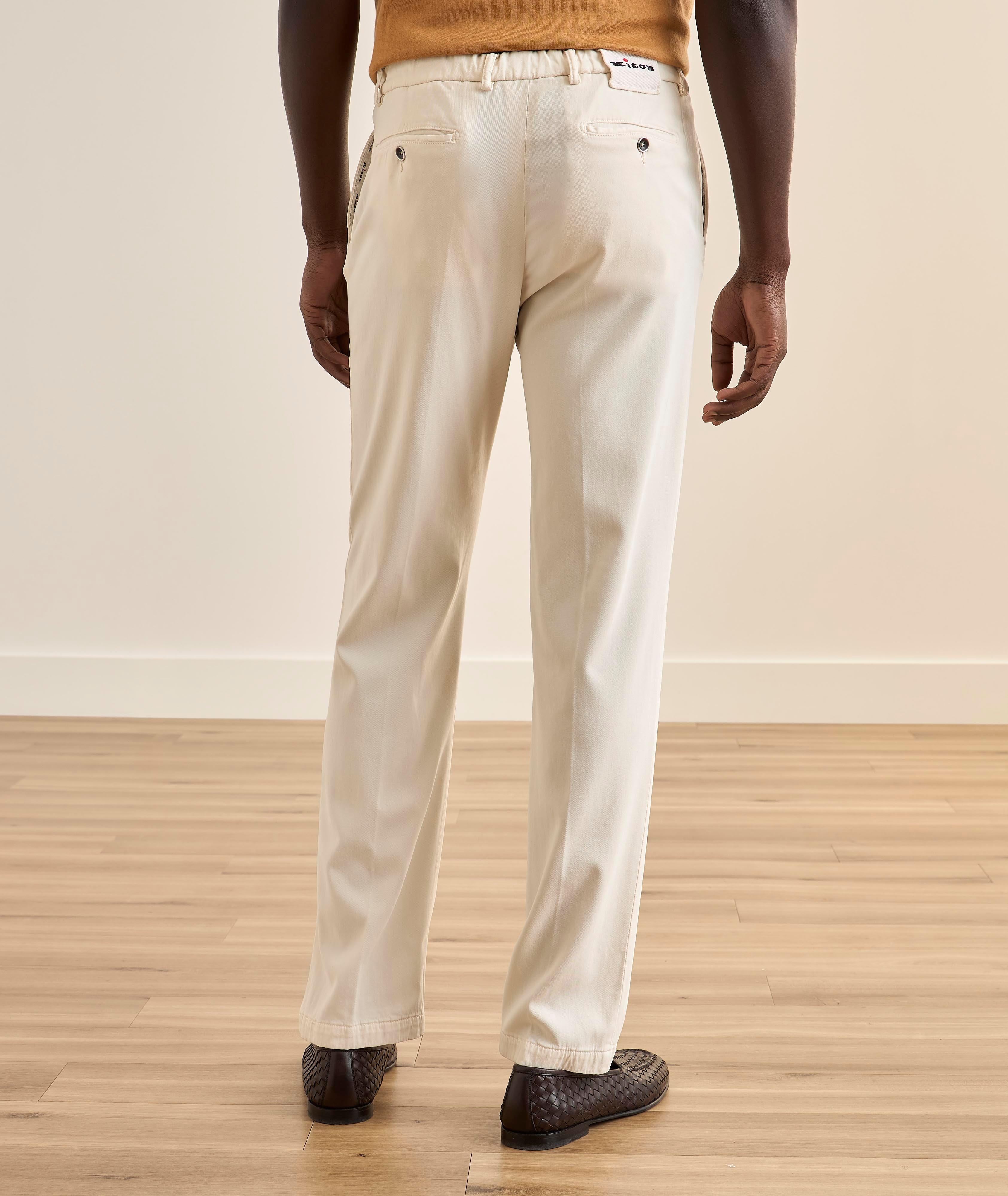 KITON CREAM TRSR W/ELASTIC BACK WASITBAND image 2