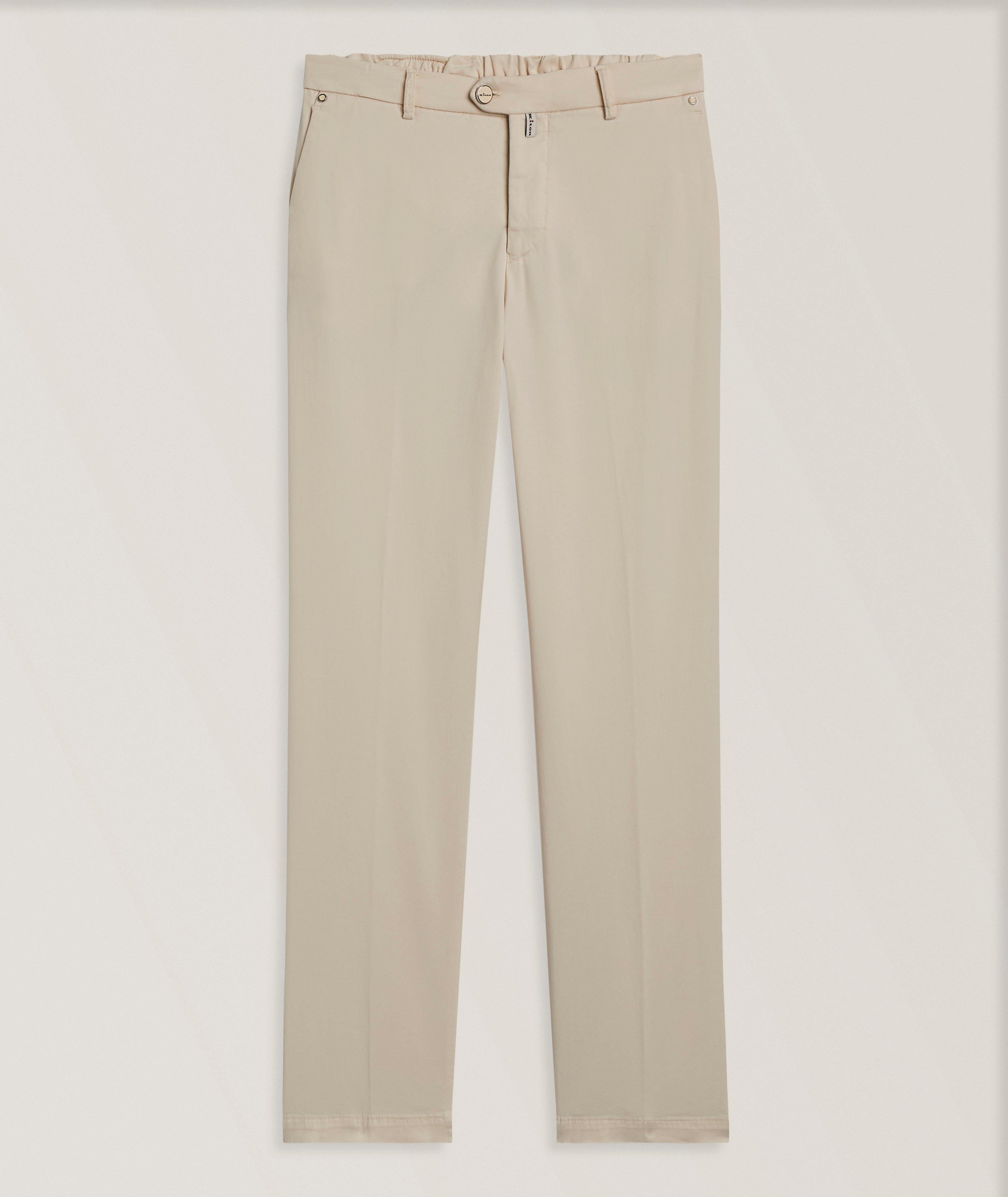 KITON CREAM TRSR W/ELASTIC BACK WASITBAND image 0