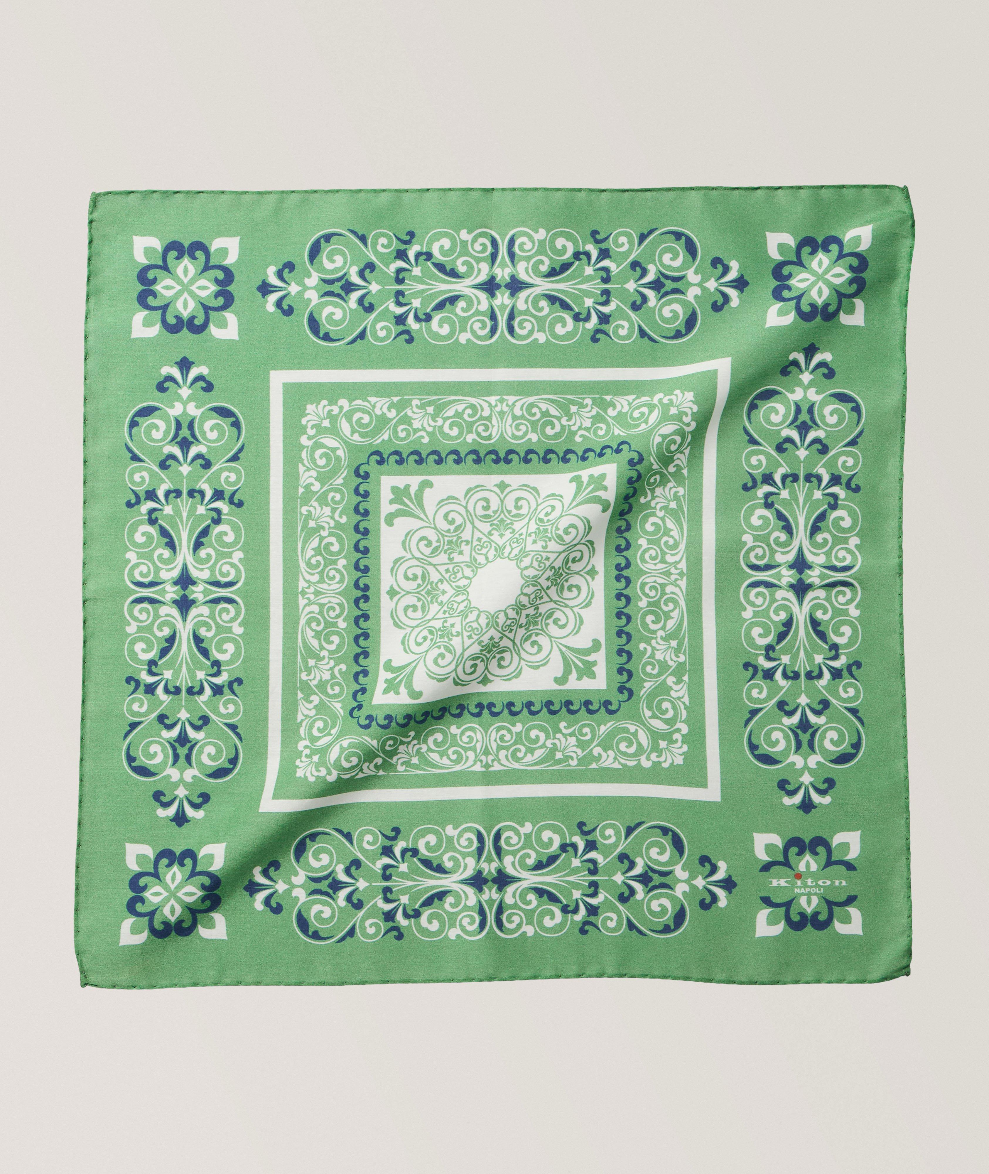 Mosaic Cotton-Silk Pocket Square image 0