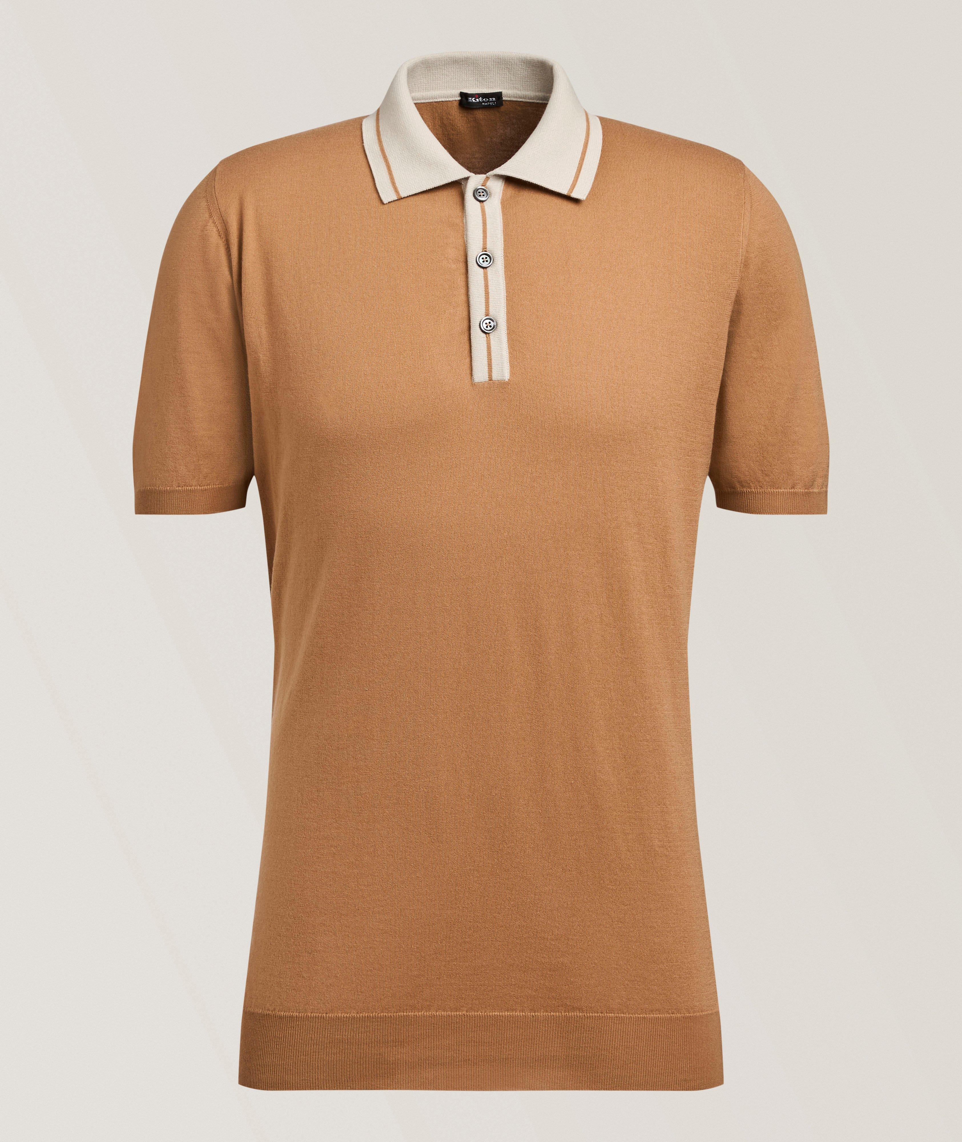 KITON CARAMEL SS POLO W/TRIM image 0