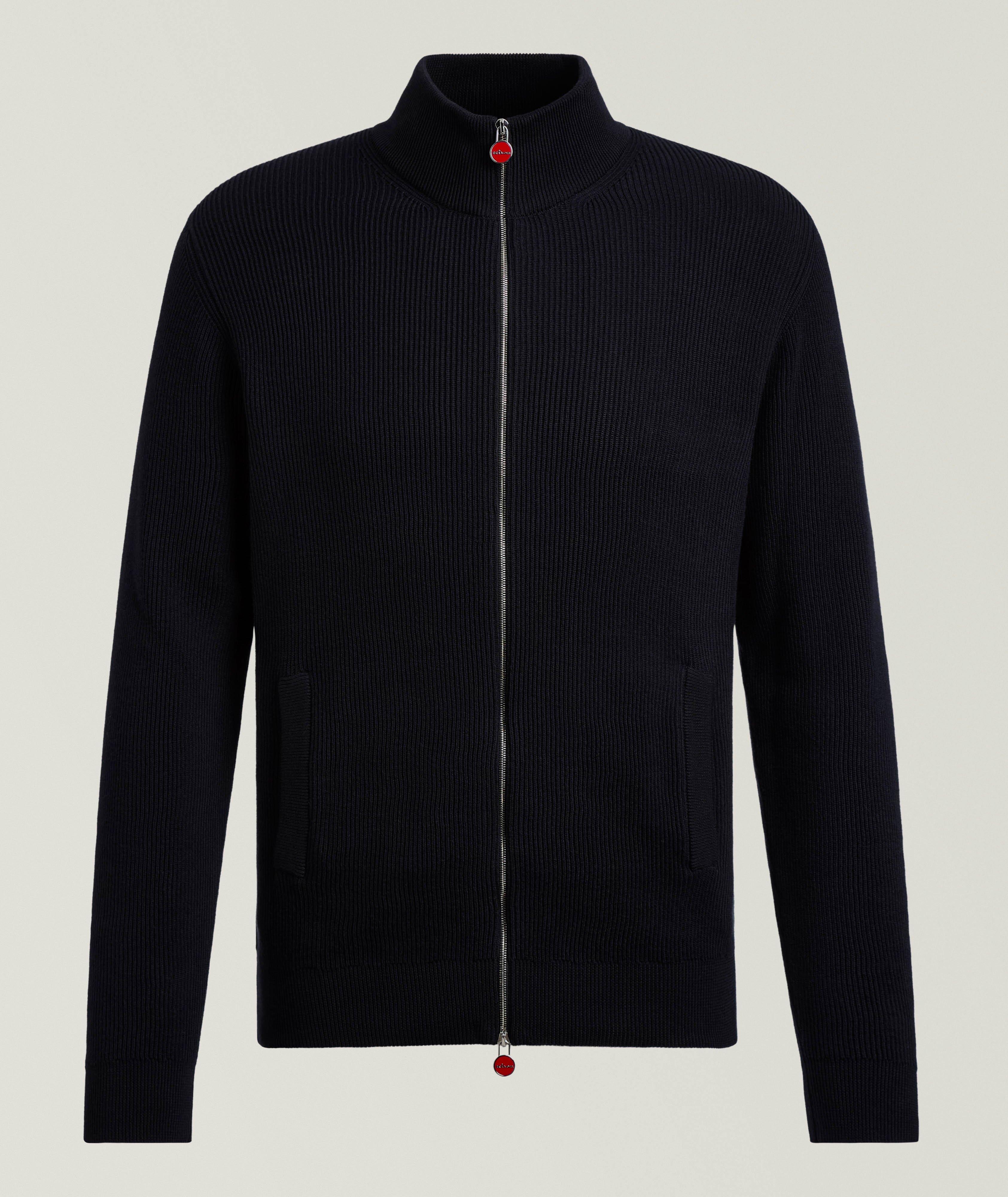 Kiton Cotton Ribbed Full-Zip Cardigan