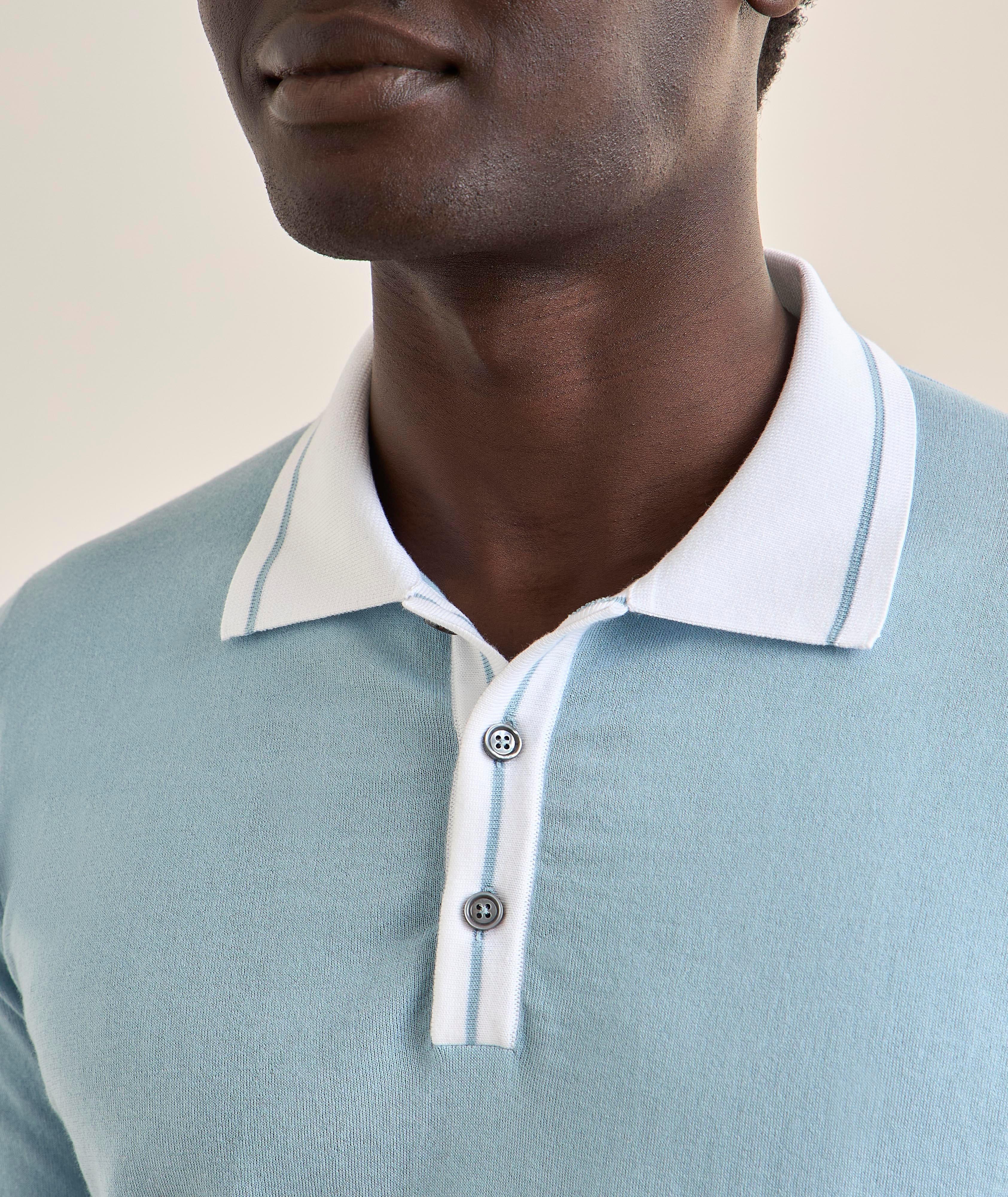 Polo coton tricot bordure rayée image 3