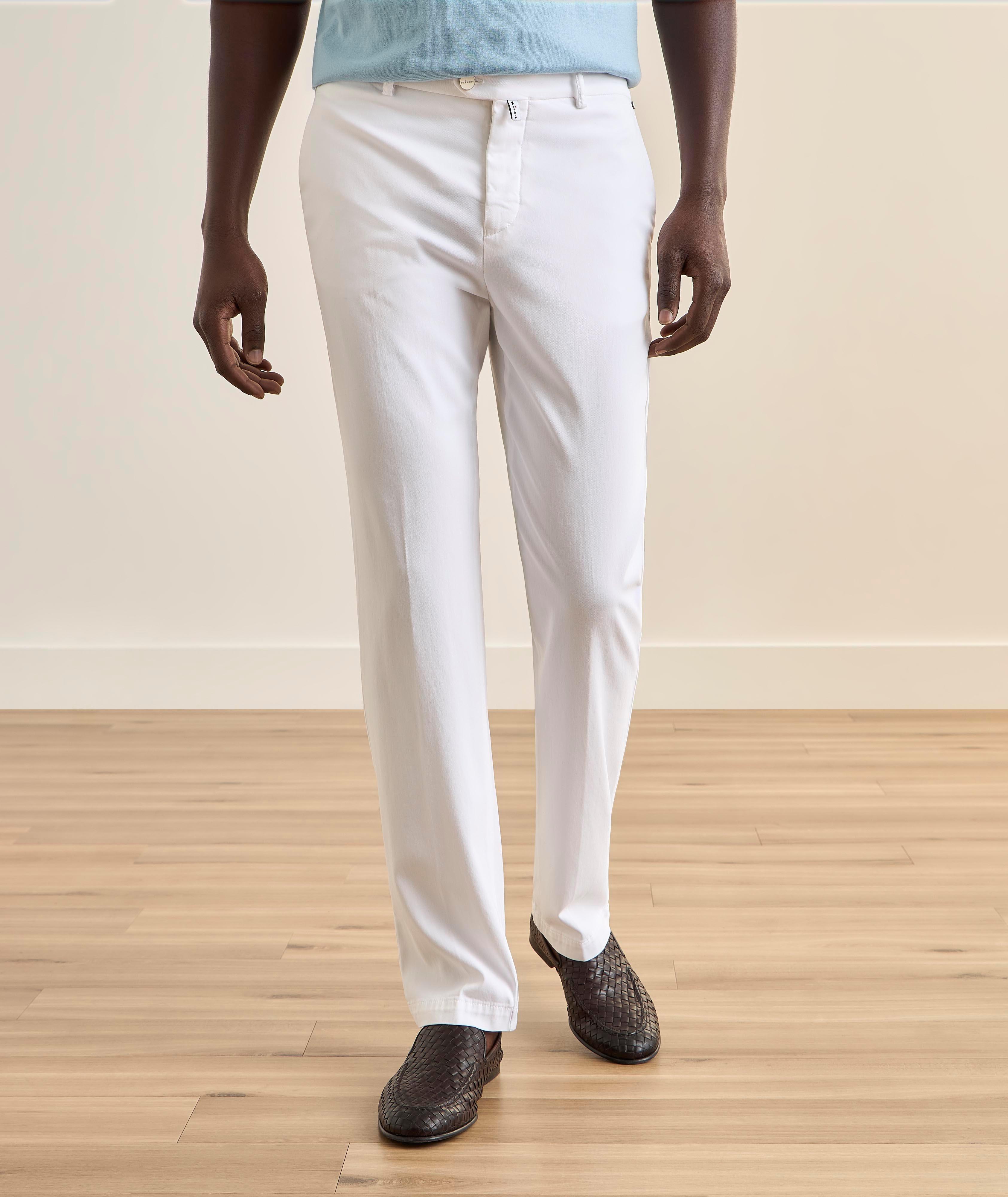 KITON OFF WHT TRSR W/ ELASTIC BACK WASITBAND image 1