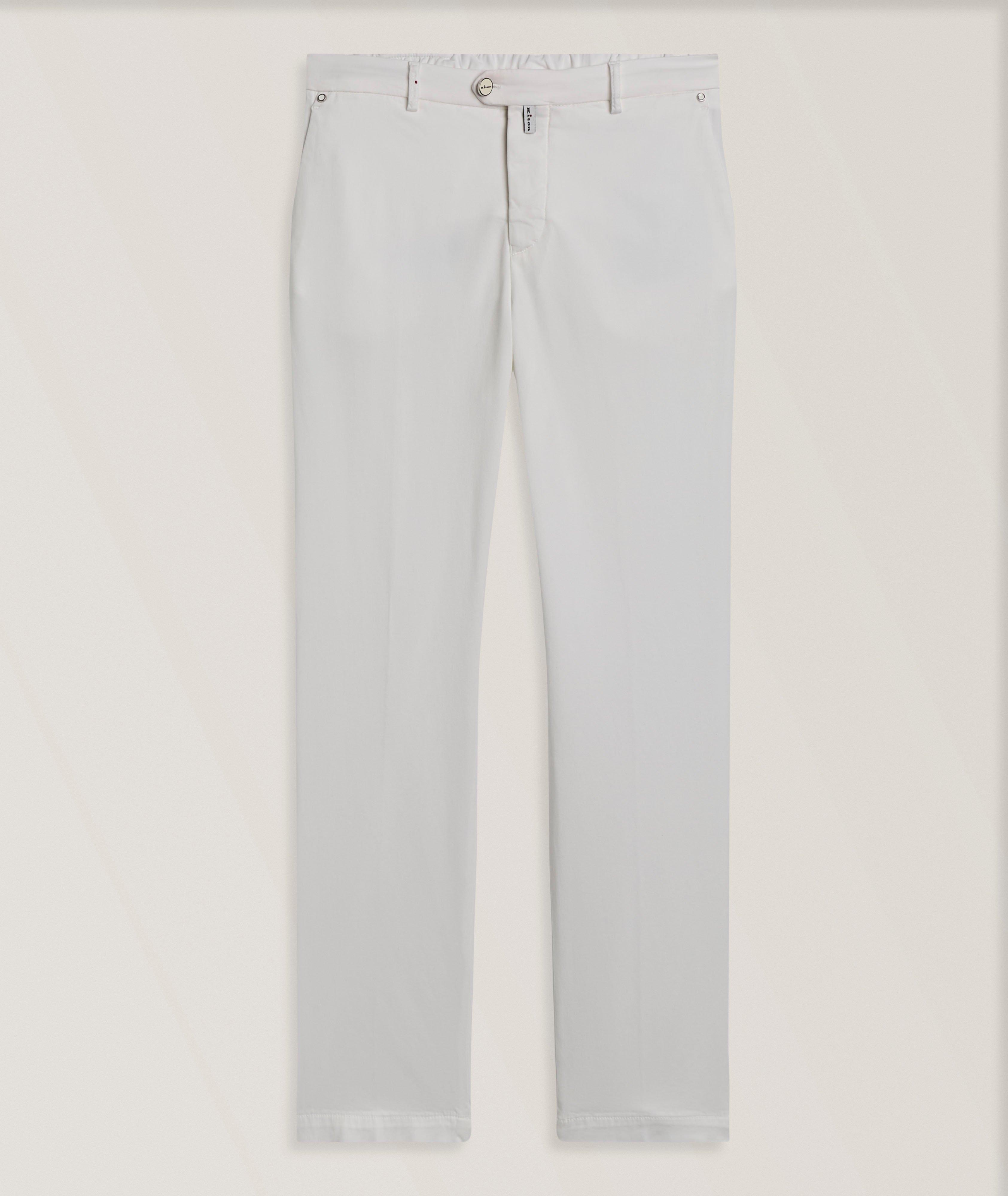 KITON OFF WHT TRSR W/ ELASTIC BACK WASITBAND image 0