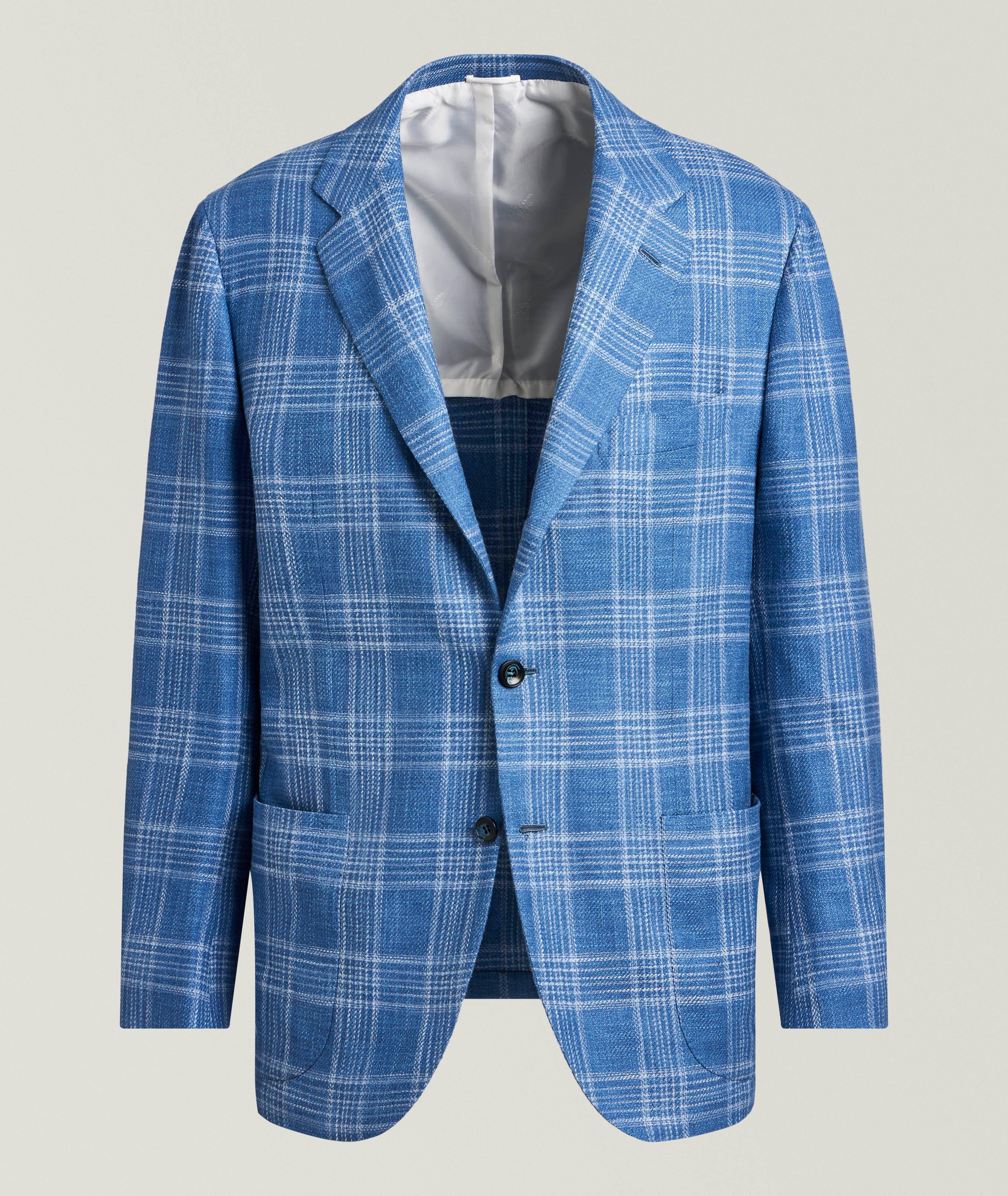 Kiton Veston sport soie-mélange à carreaux