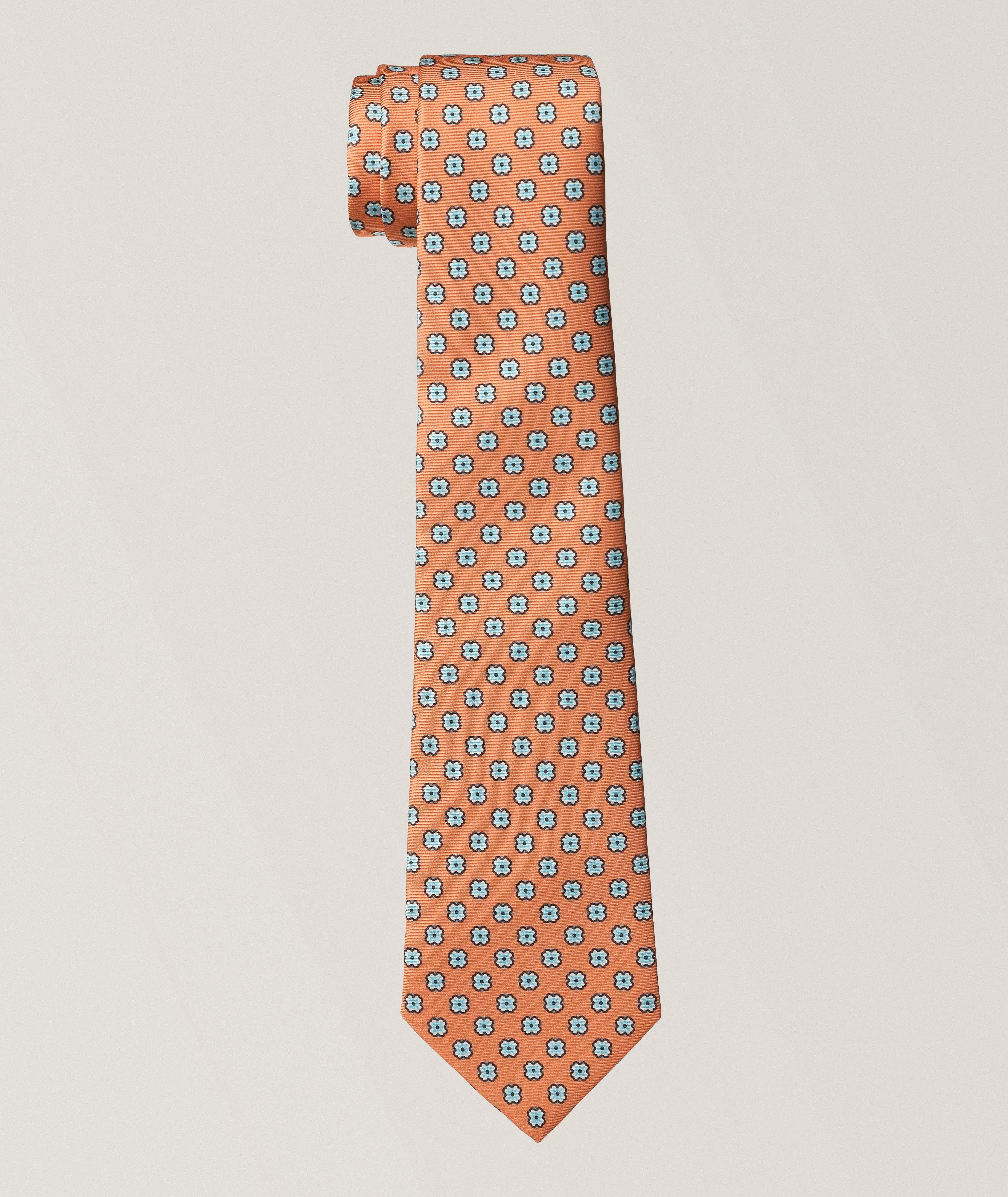 Kiton Floral Medallion Silk Tie 