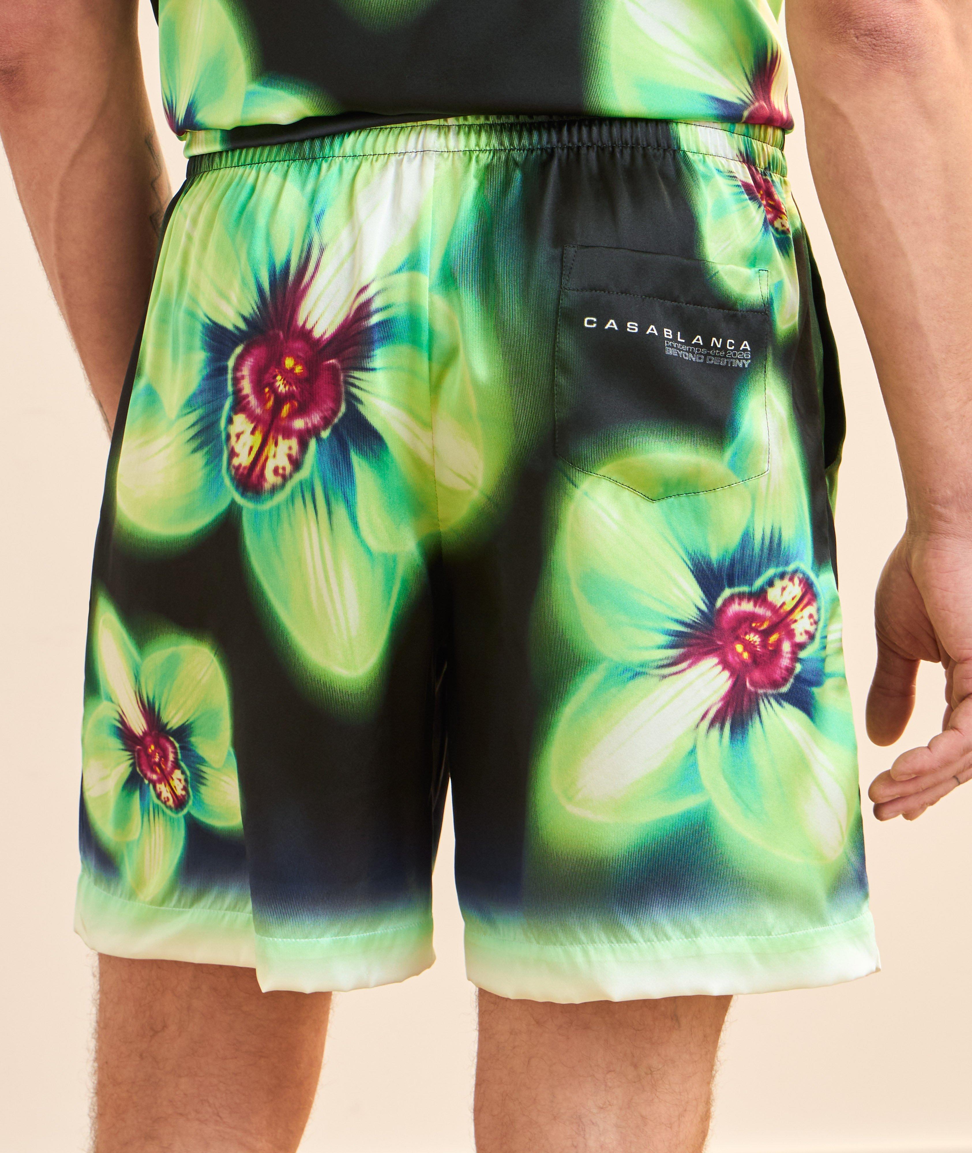 Casablanca Orchid Glitch Silk Shorts | Shorts | Harry Rosen