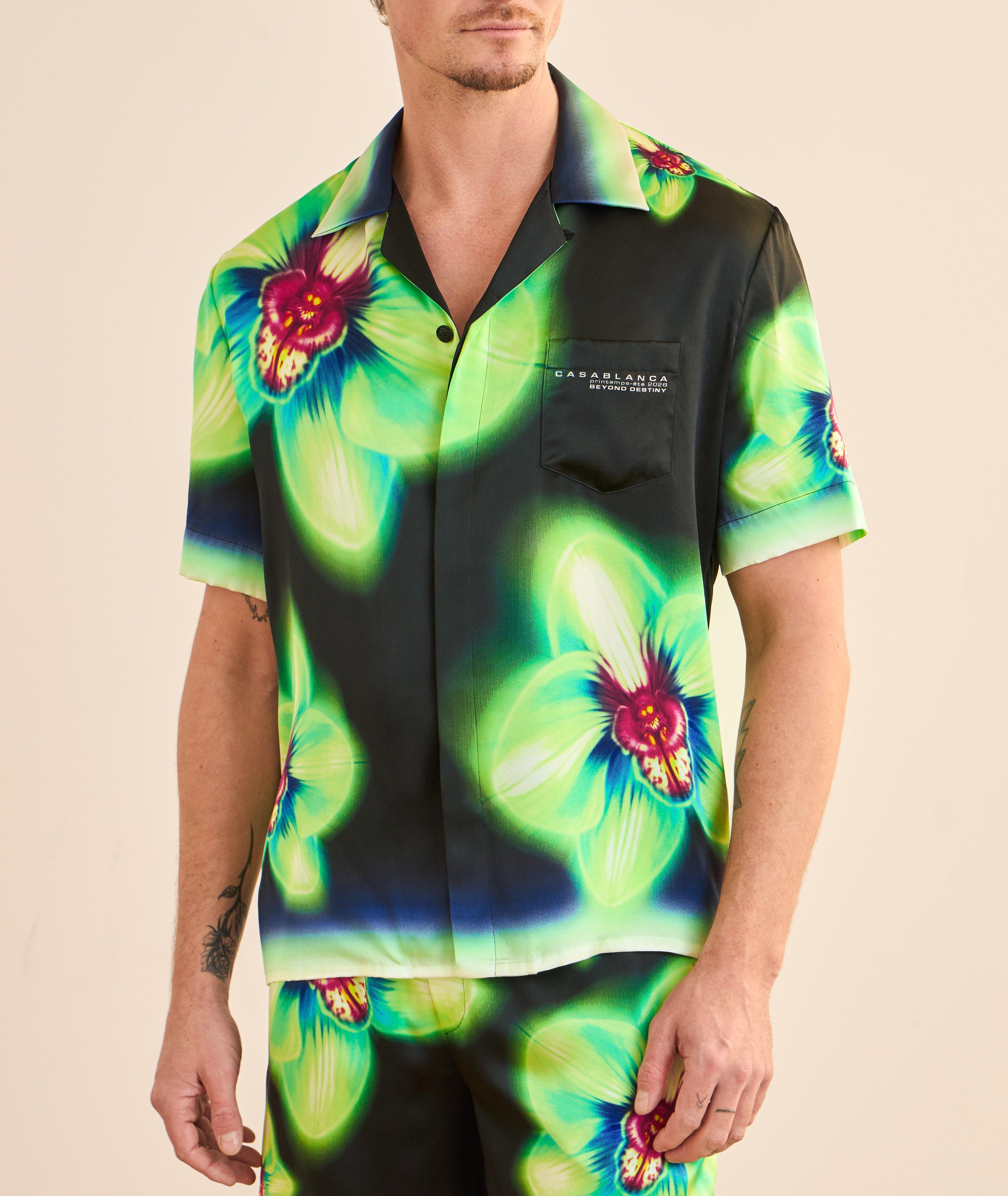 Orchid Glitch Silk Camp Shirt  image 2