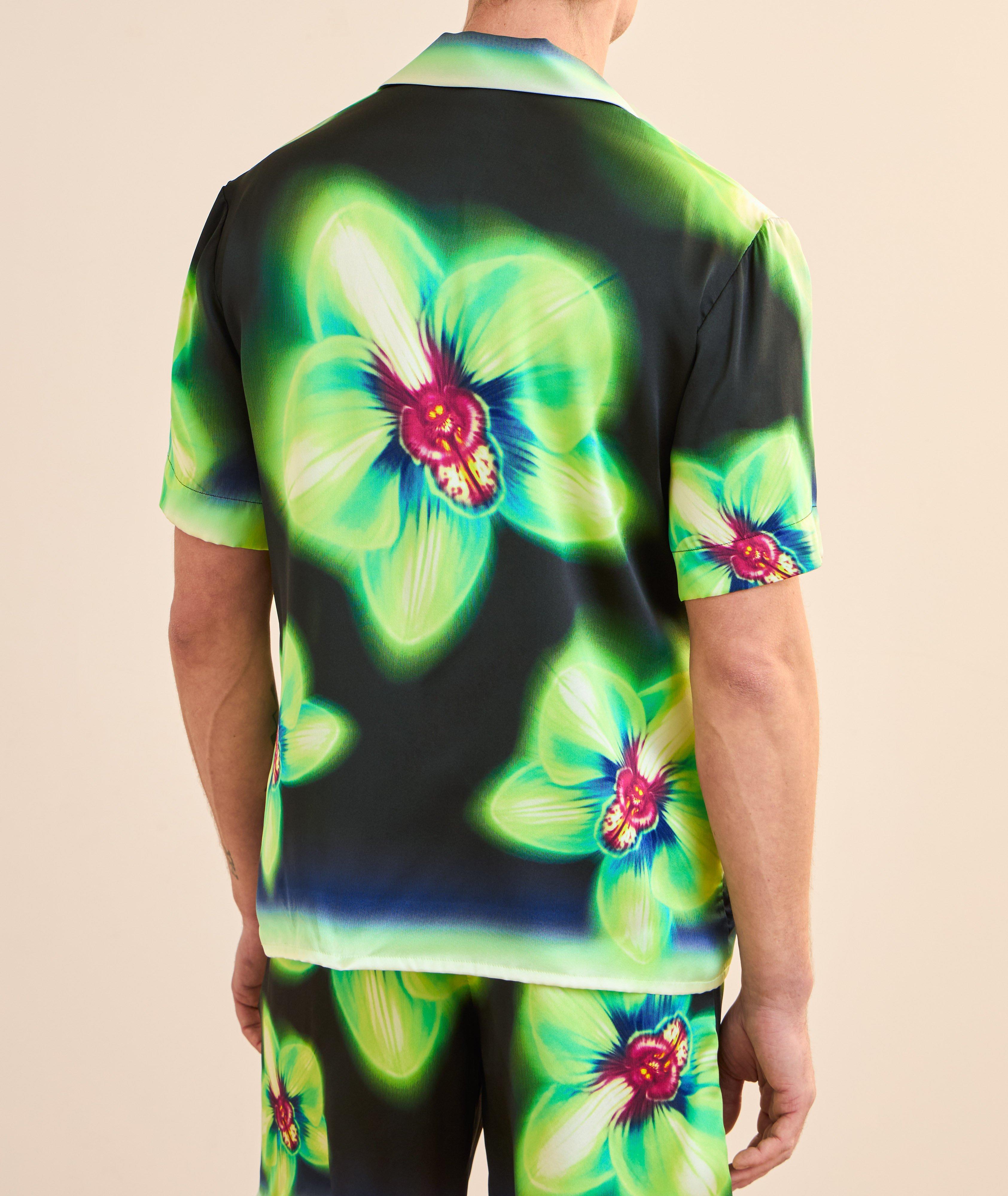 Orchid Glitch Silk Camp Shirt  image 3