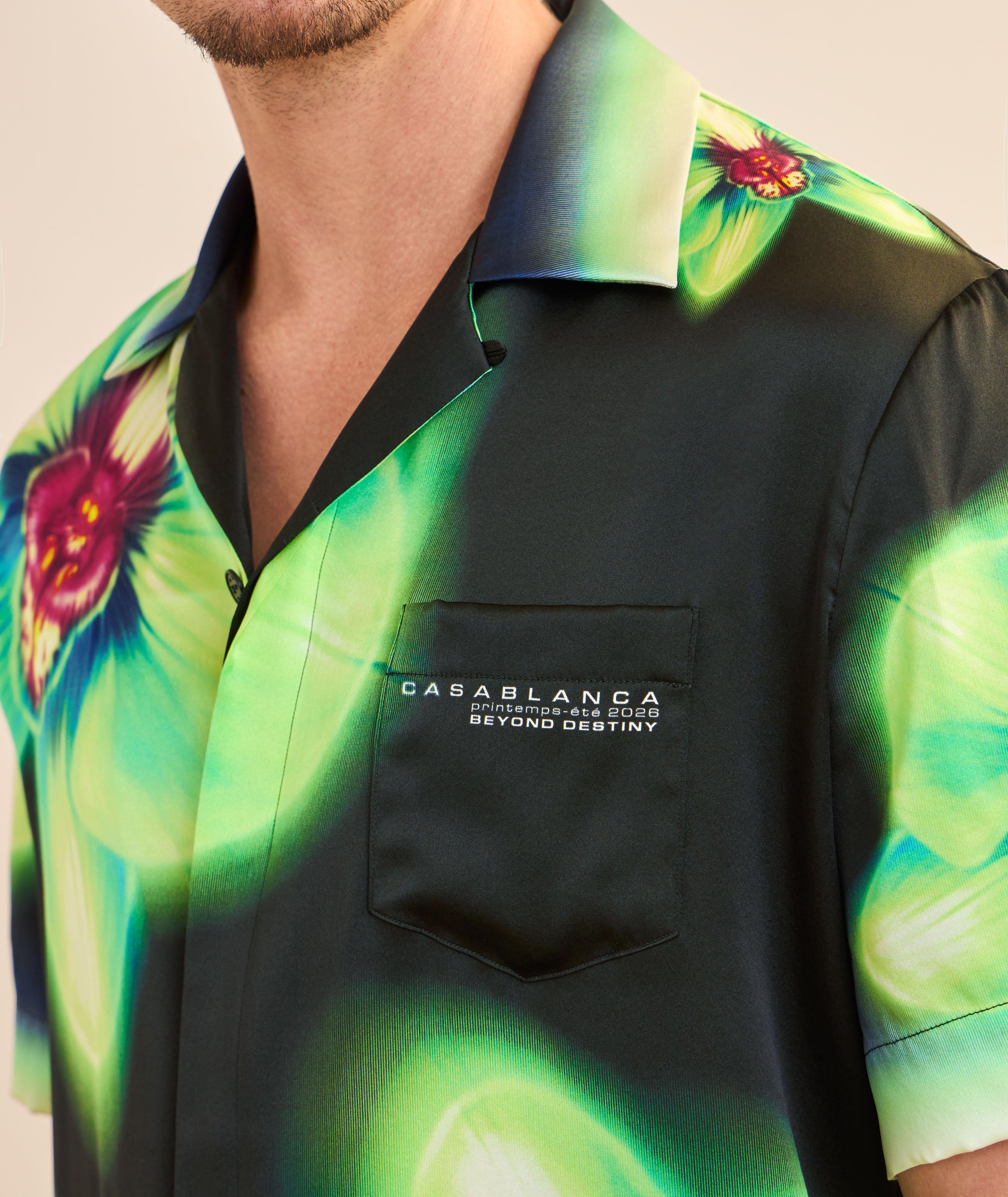 Orchid Glitch Silk Camp Shirt  image 4