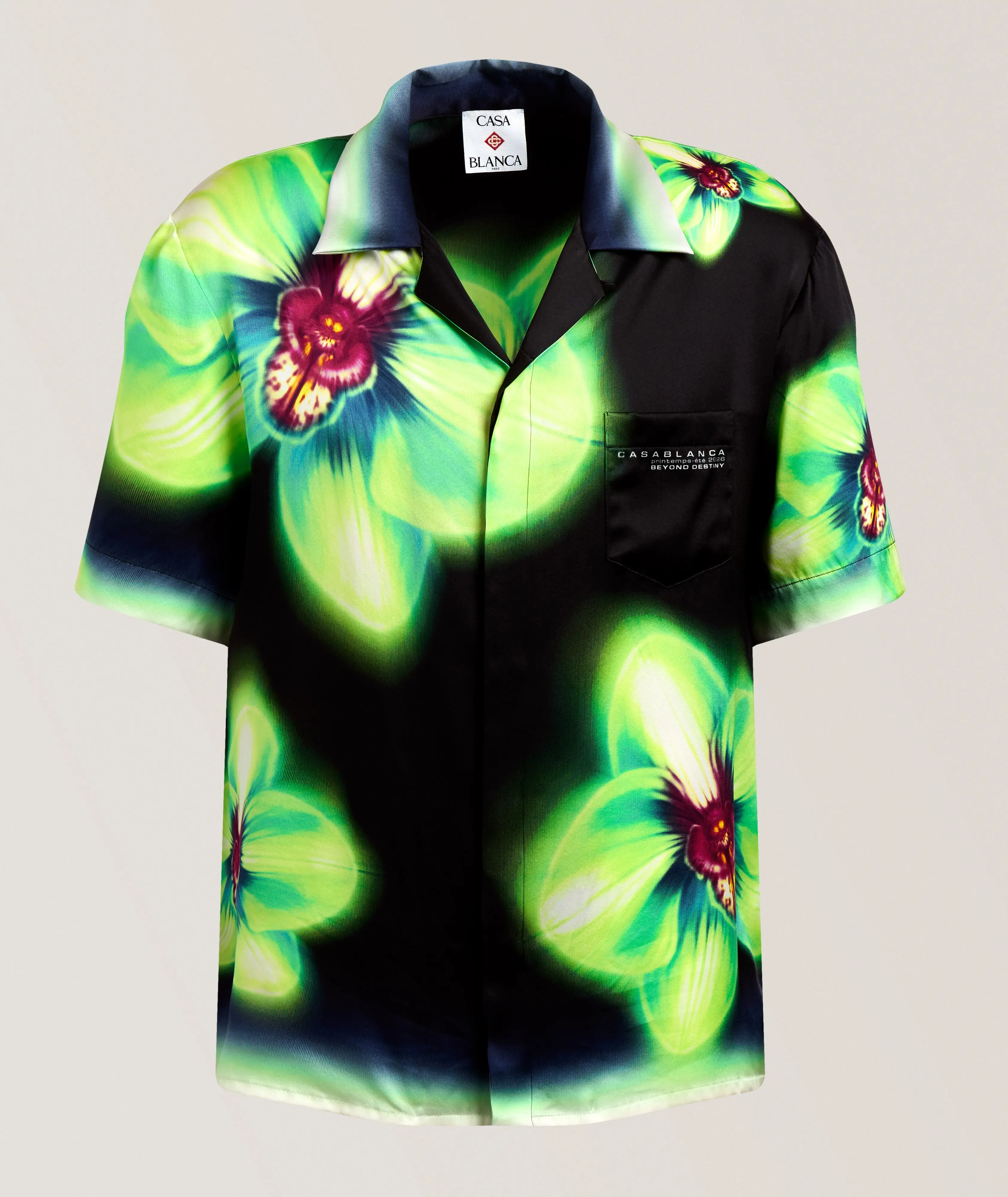 Casablanca Orchid Glitch Silk Camp Shirt
