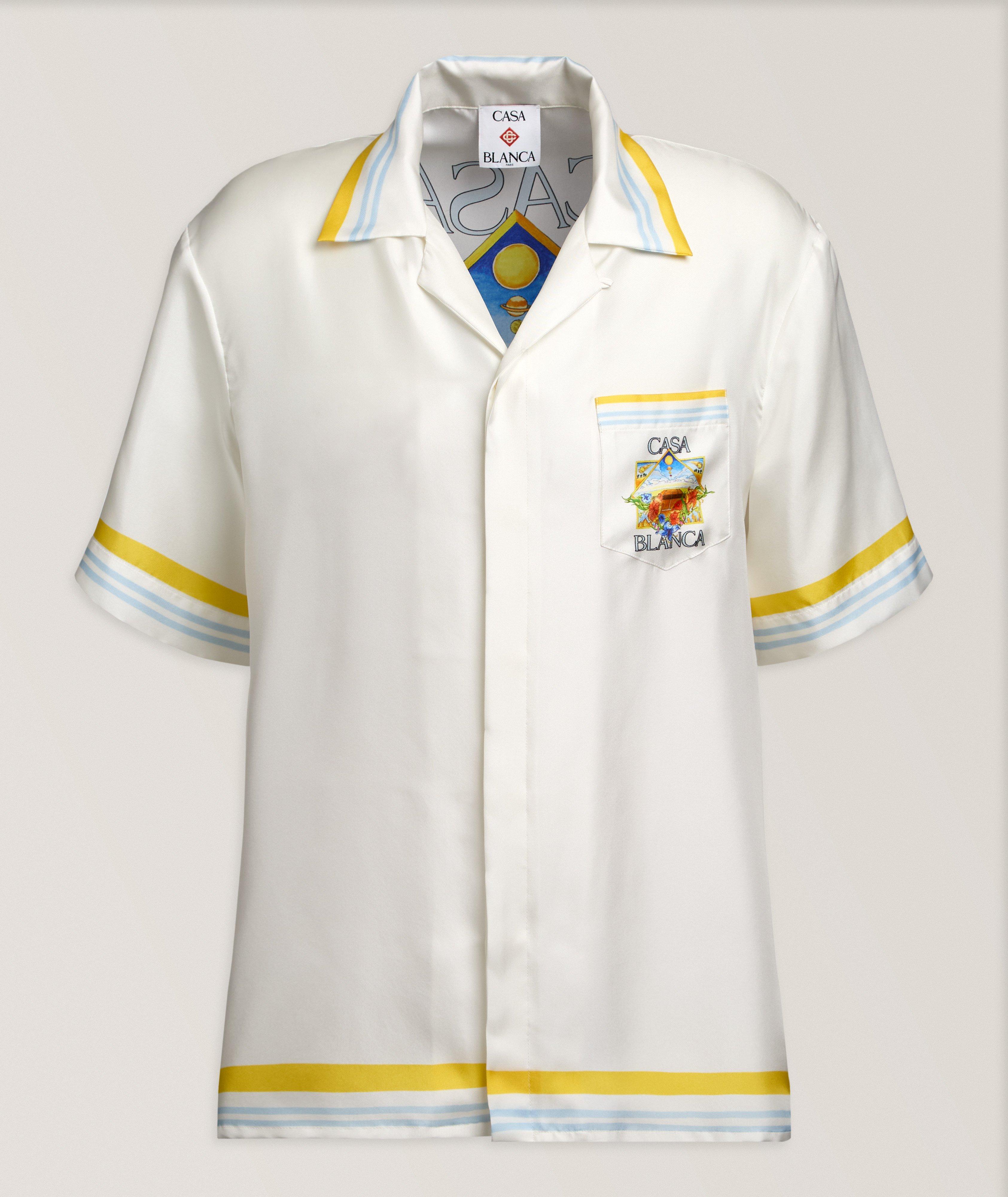 Casablanca Chemise camp soie Flower Court Icon
