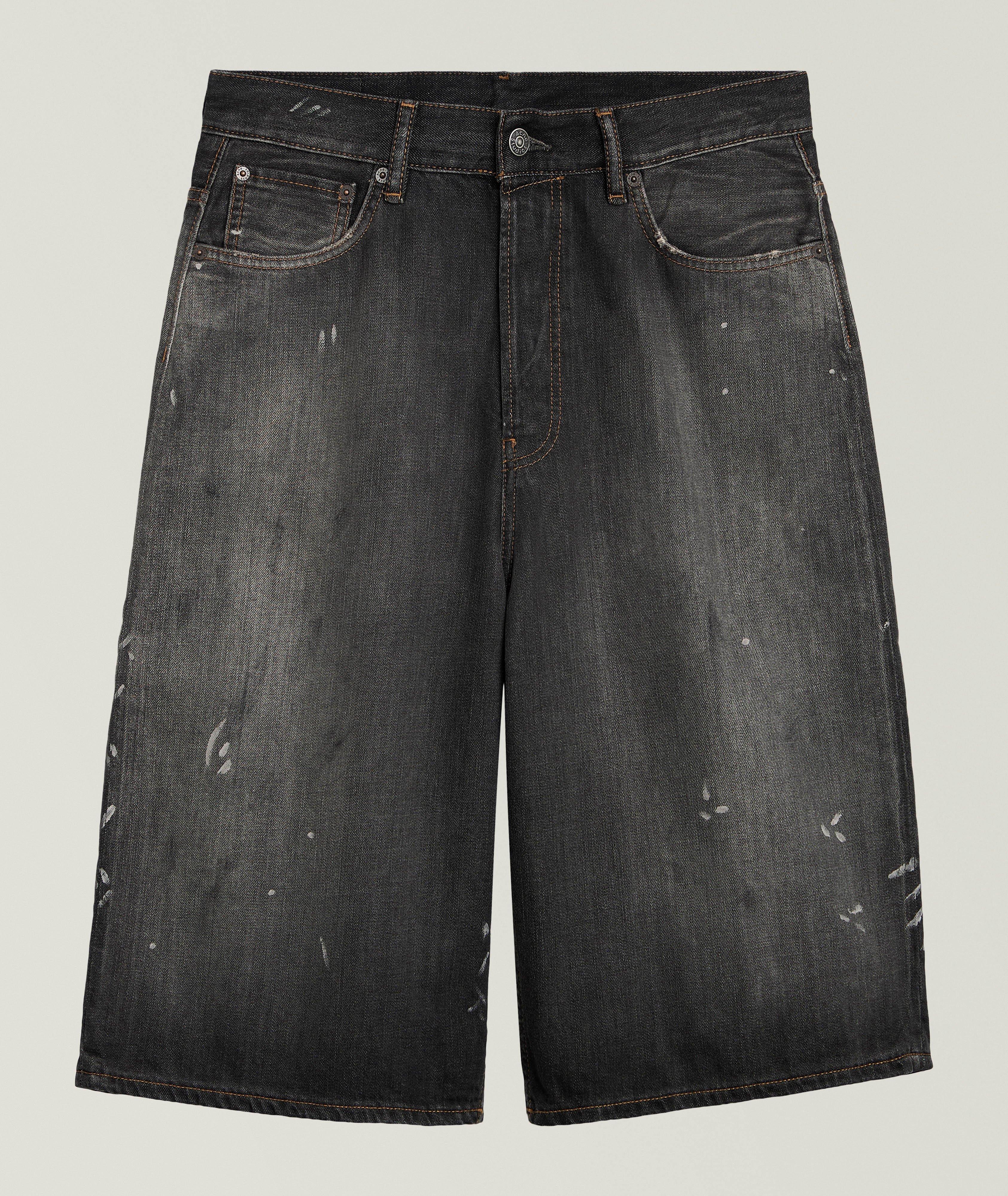 Shorts denim larges délavés image 0