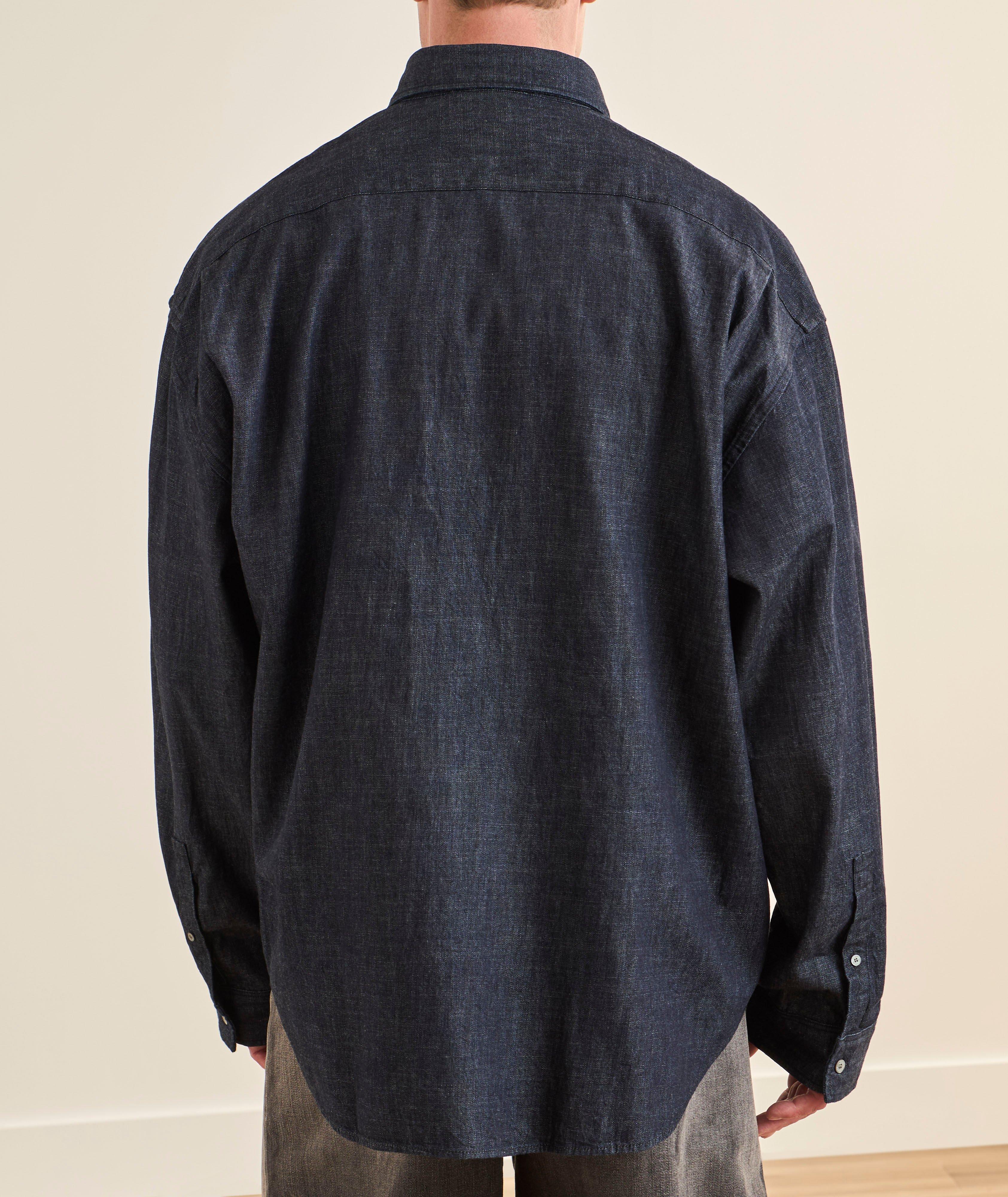 Oversized Garment-Dyed Denim Shirt image 2